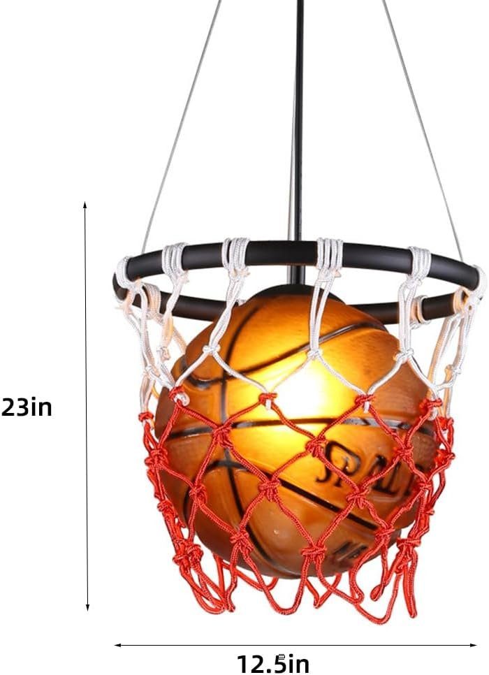 DOPWii Hängeleuchte Kreative Basketball-Hängelampe,Ohne Lichtquelle,E27,Φ32*H58cm