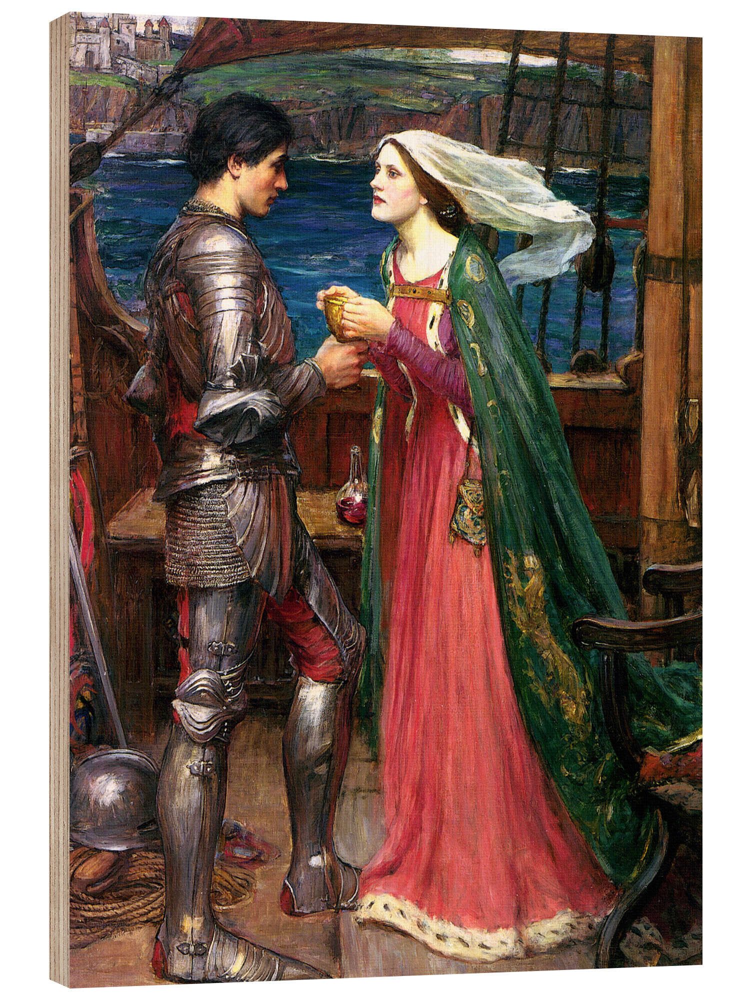 Posterlounge Wandbild Tristan und Isolde, John William Waterhouse, erhältlich als Poster, Leinwandbild, Wandsticker oder Acrylglasbild