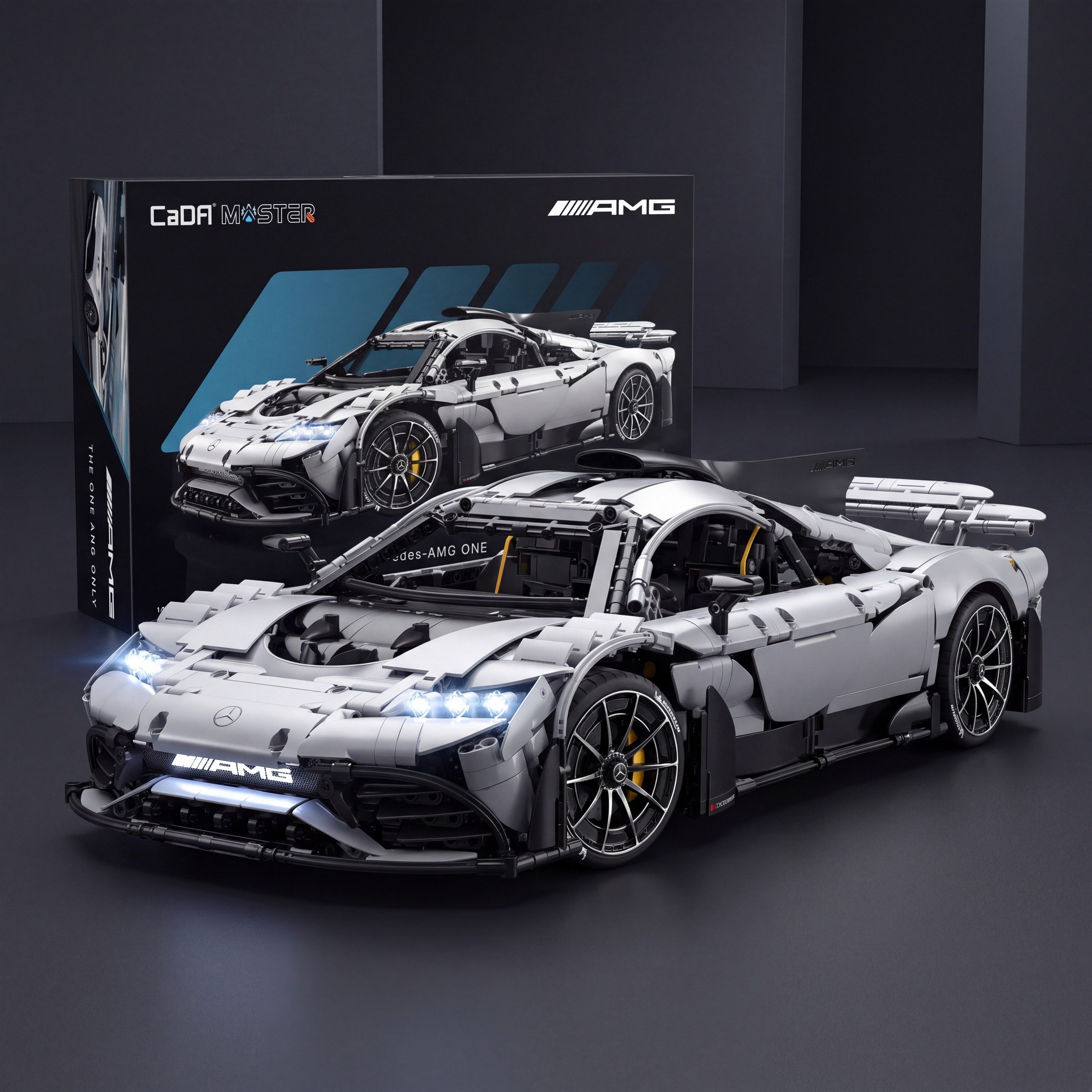 CaDA CaDA C61503W Mercedes-AMG ONE RC 3295 Teile Hypercar LED 1:8 Konstruktions-Spielset, (3295 St)