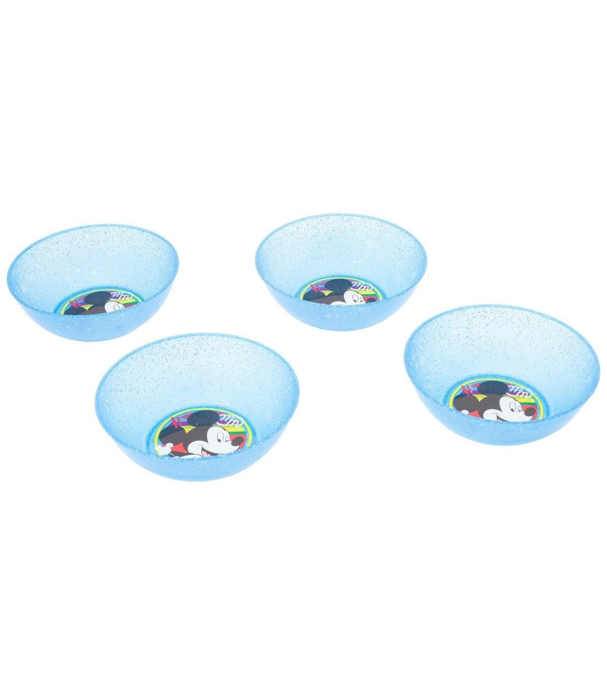 Disney Mickey Mouse Brotschale Schalen Set 4 teilig Polypropylen für Zuhause Kindergarten und Ausflug, (Spar-Set)