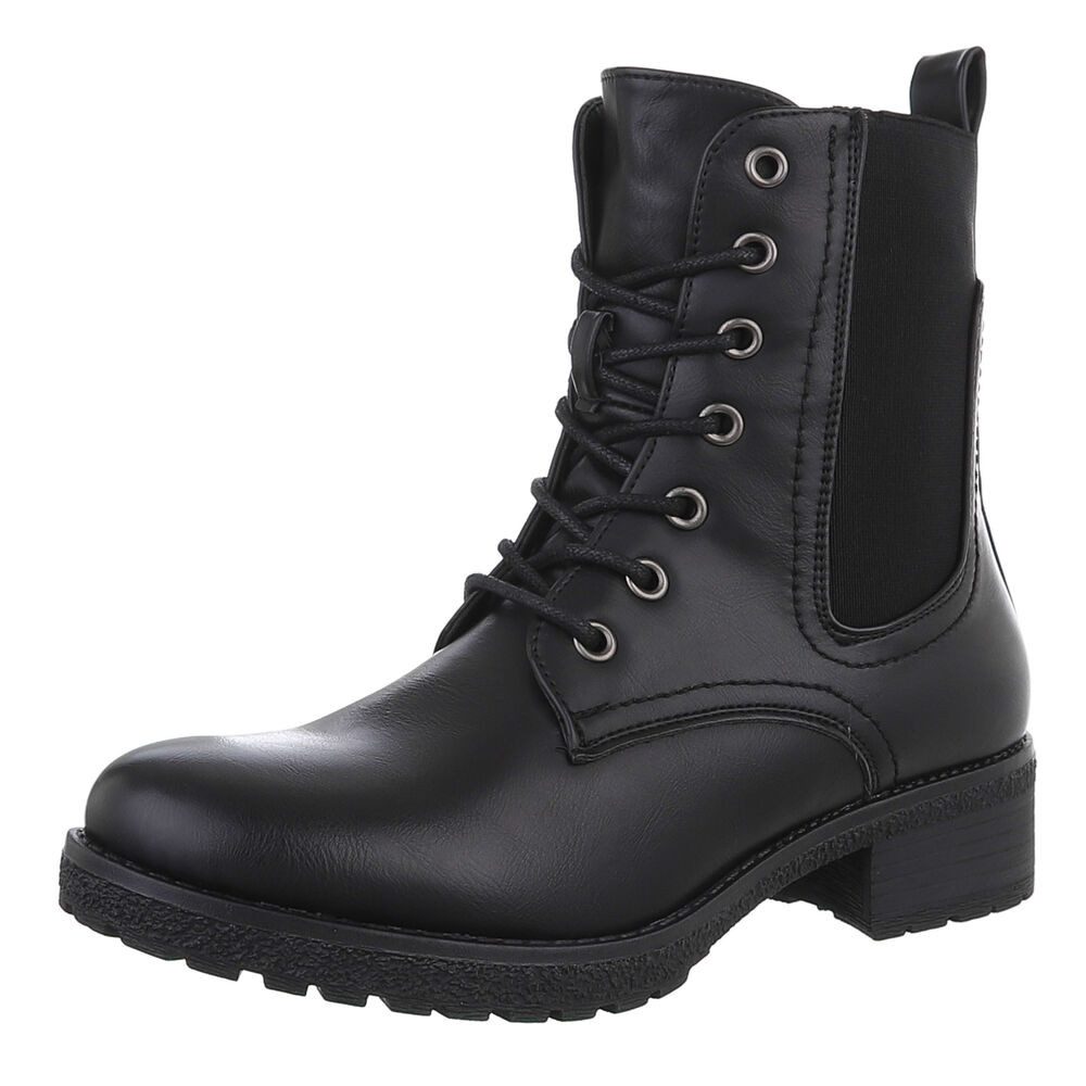 Ital-Design Damen Schnürschuhe Freizeit Stiefelette (87740313) Blockabsatz günstig online kaufen