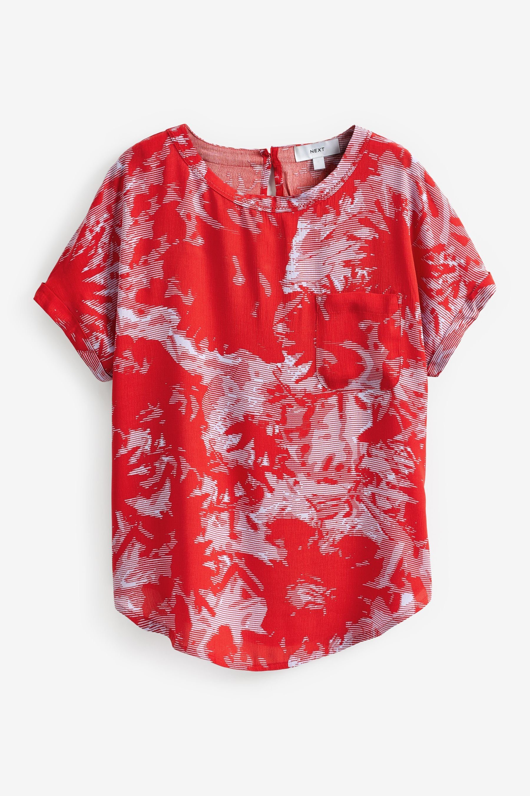 Next T-Shirt T-Shirt mit Kastenschnitt (1-tlg) Red/Pink Floral