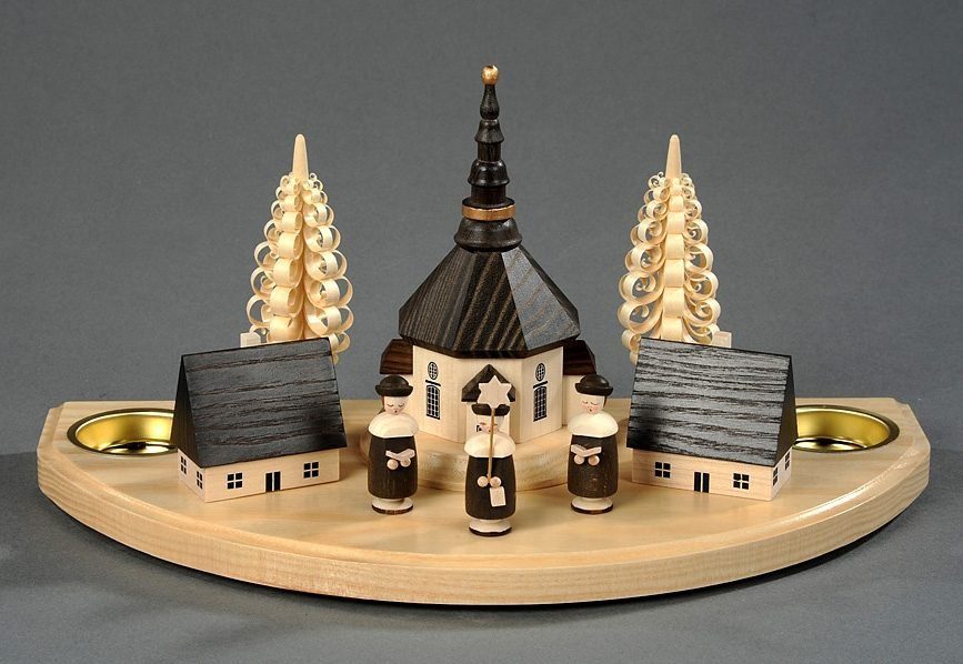 Albin Preissler Teelichthalter Seiffener Dorf mit Kurrende, Handwerkskunst günstig online kaufen