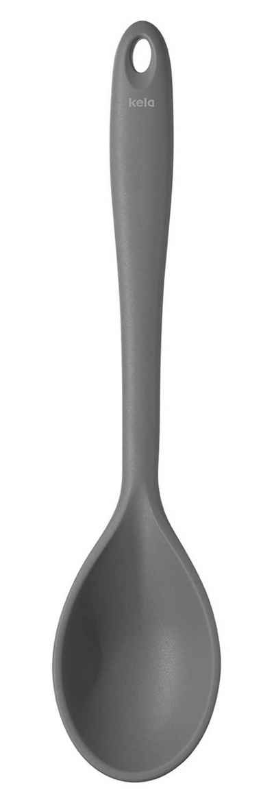 kela Servierlöffel TOM, Grau, B 6 cm, L 28 cm, Silikon, mit Aufhängeöse