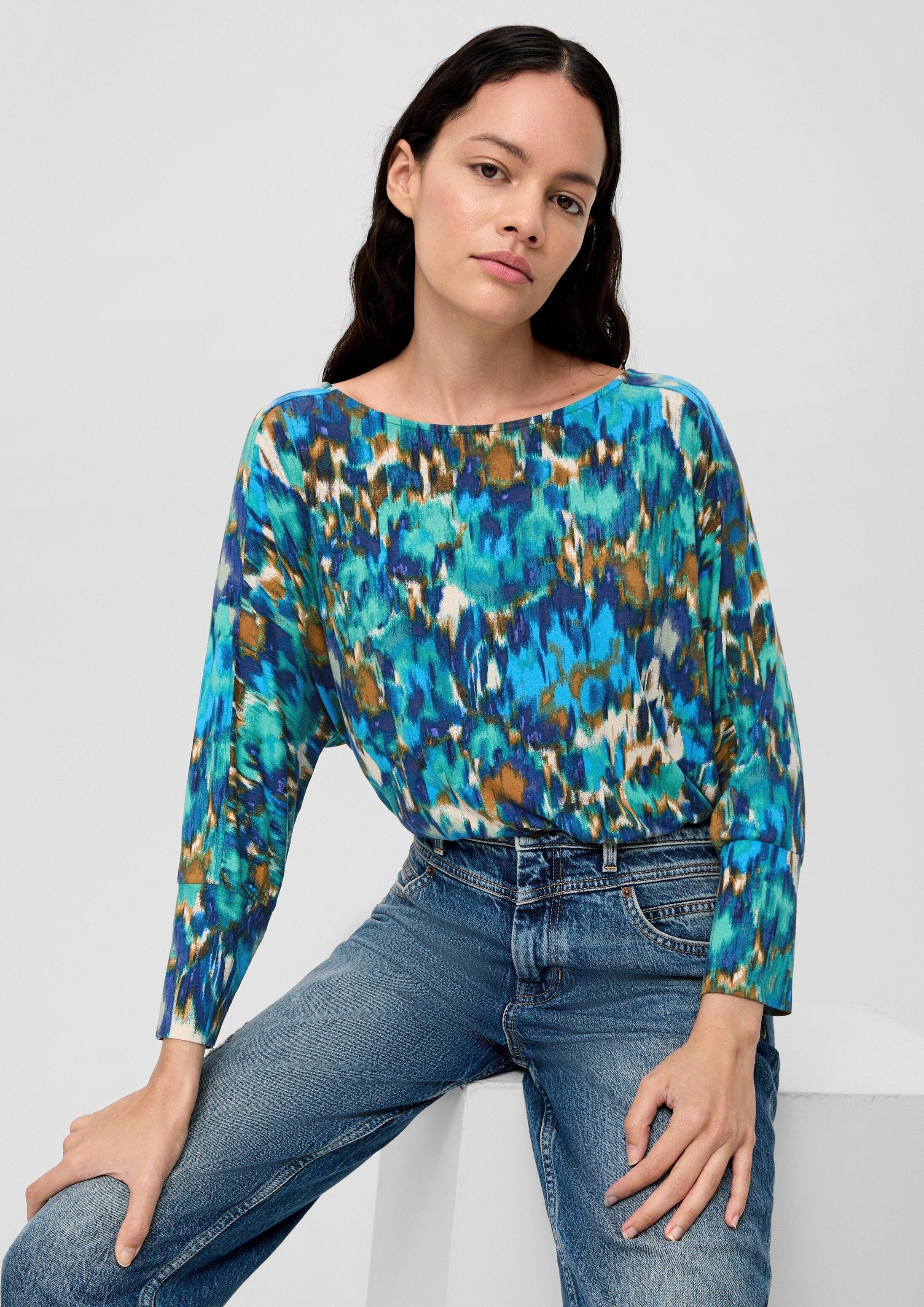 s.Oliver Langarmshirt T-Shirt Longsleeve aus Viskosestretch