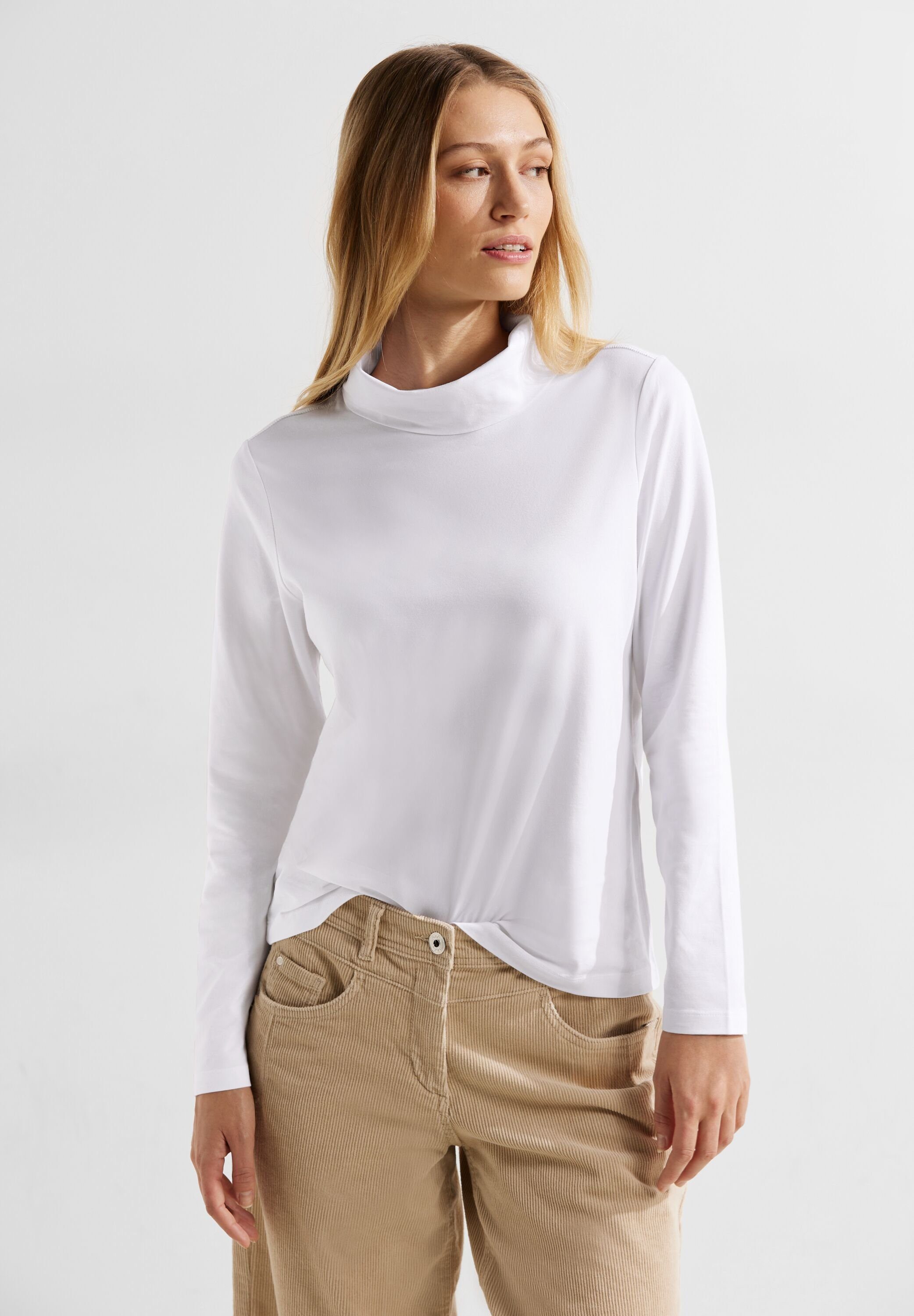 Cecil T-Shirt in Unifarbe White