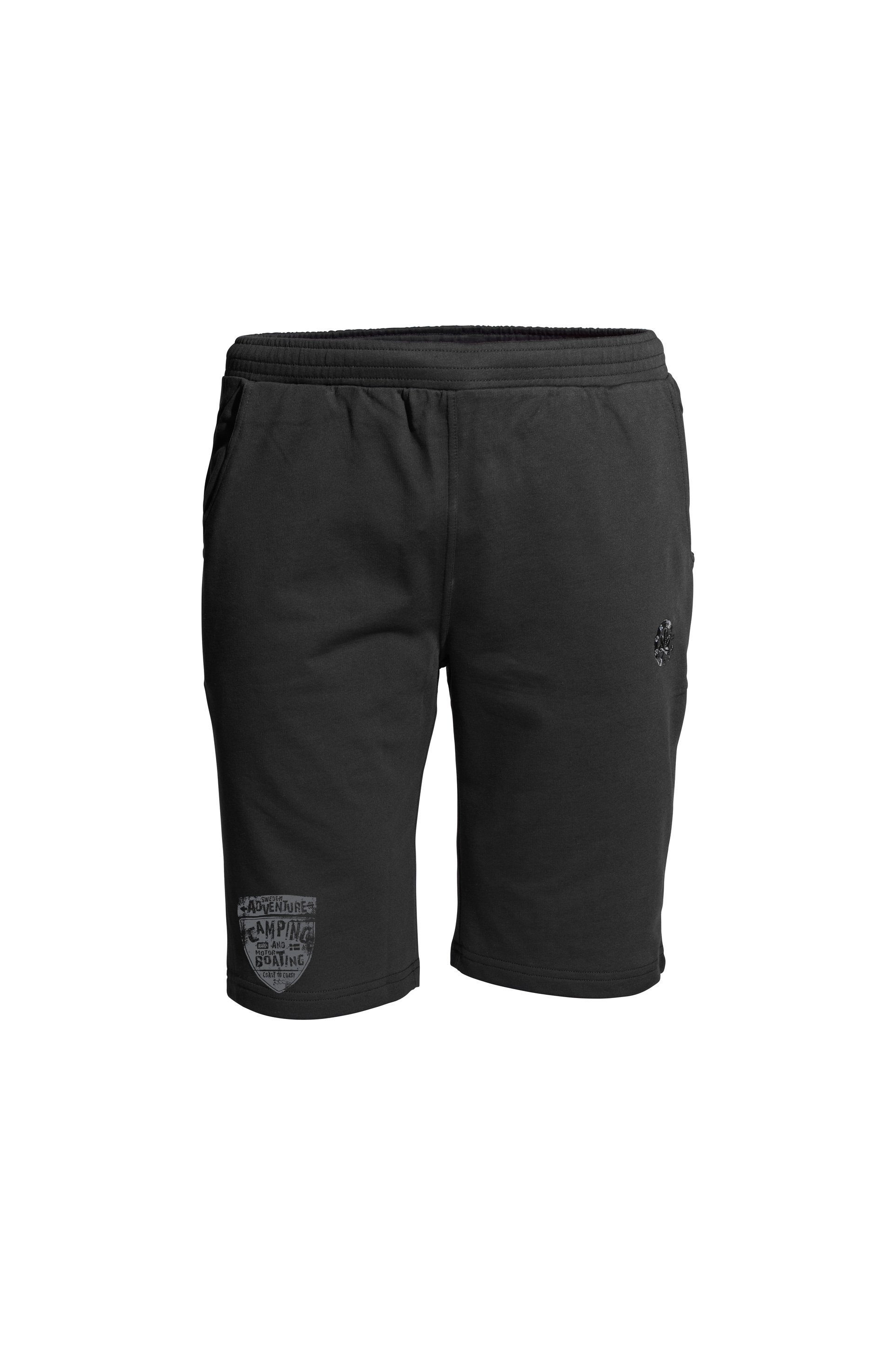 SPORTSWEAR sportlichem Shorts schwarz am CAMPING Print mit AHORN Bein
