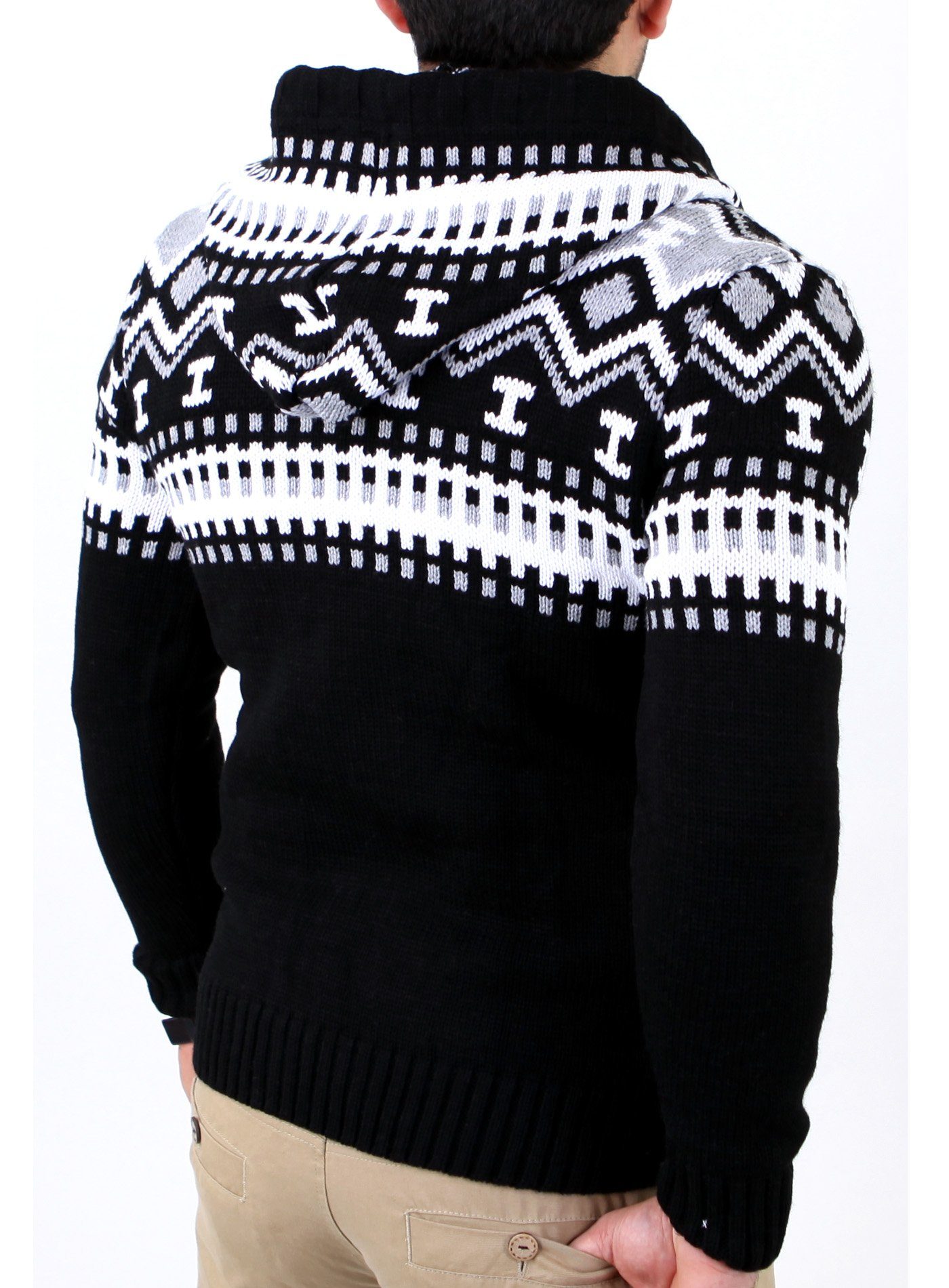 Reslad Strickpullover Reslad Herren Grobstrick Norweger Winter Strickjacke günstig online kaufen