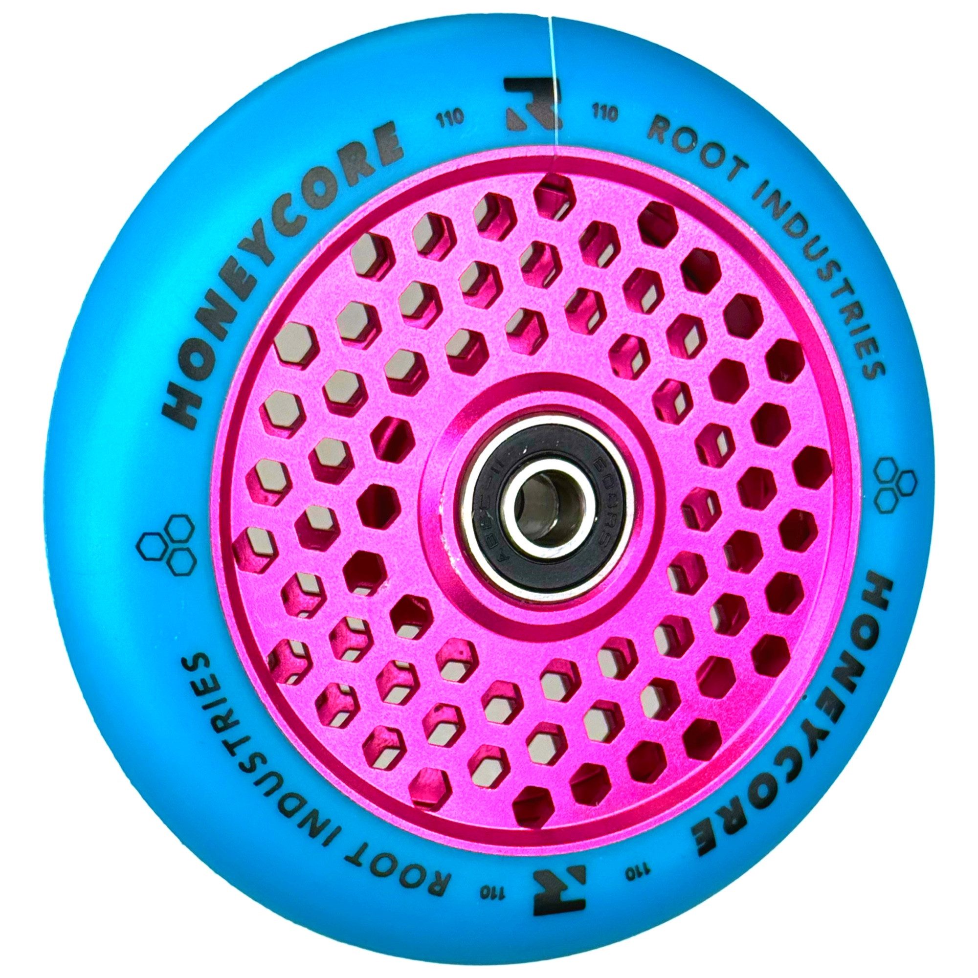 Stuntscooter Root Industries Honeycore Stunt-Scooter Rolle 110mm Pink / PU Blau