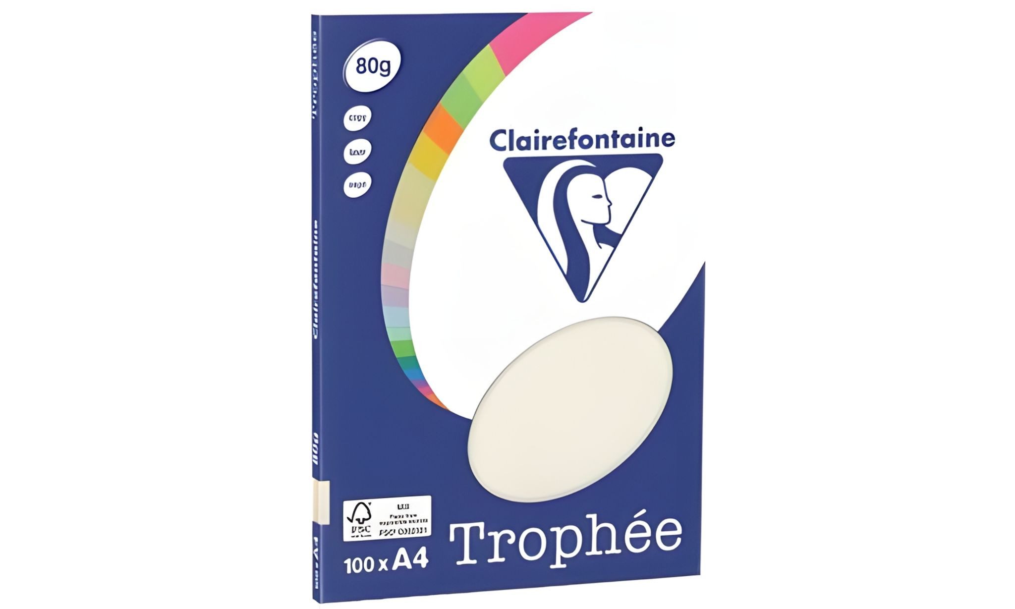 CLAIREFONTAINE Drucker- und Kopierpapier Clairefontaine CFE PPP A4 80G 100BL GEM.FARBEN 4100C
