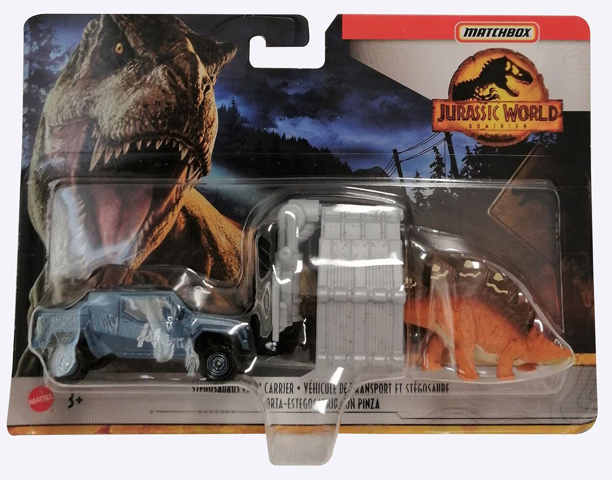 Mattel® Actionfigur Mattel HBH87 Matchbox Jurassic World Dominion Stegosaurus Braun Fahrze