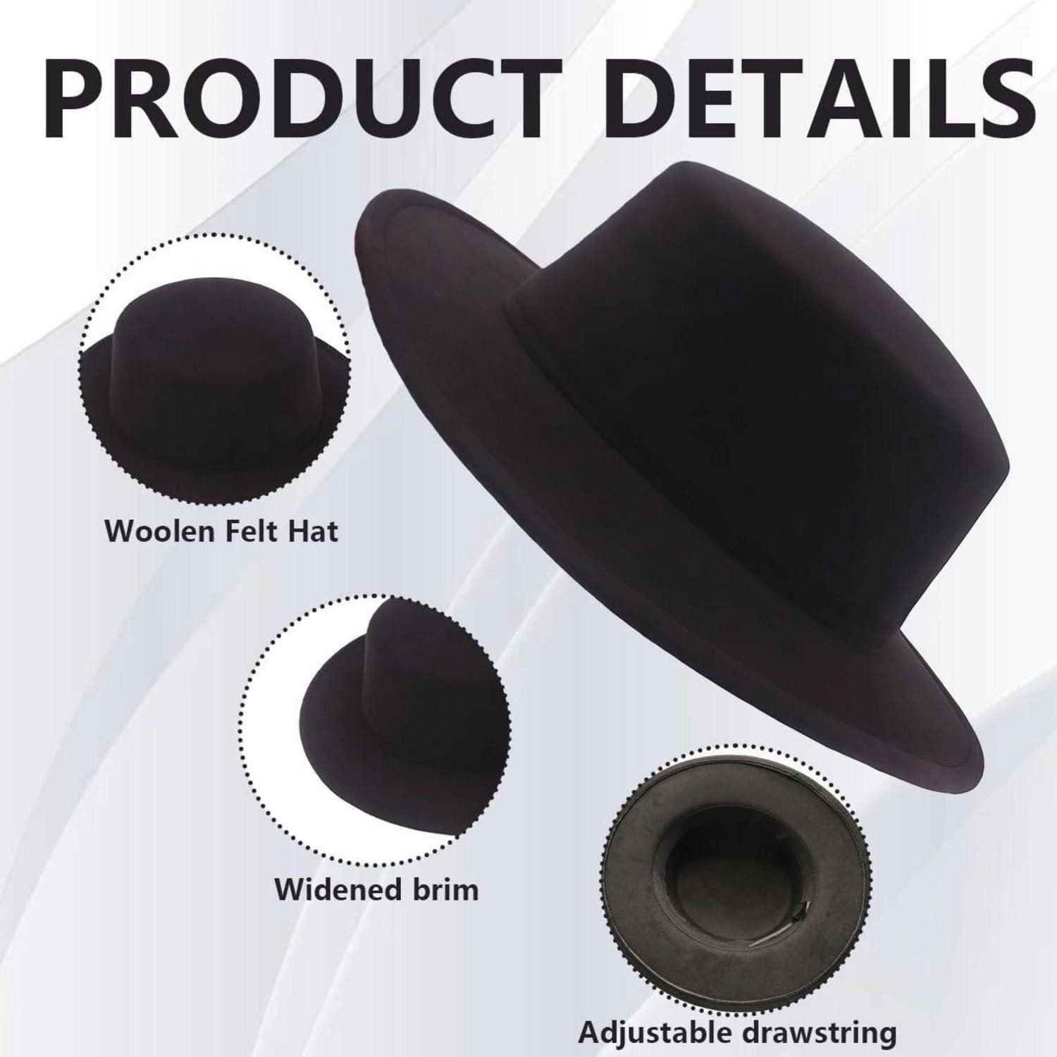 LuxusKollektion Fedora Fedora-Hut Unisex Wollmischung breiter Rand schwarz