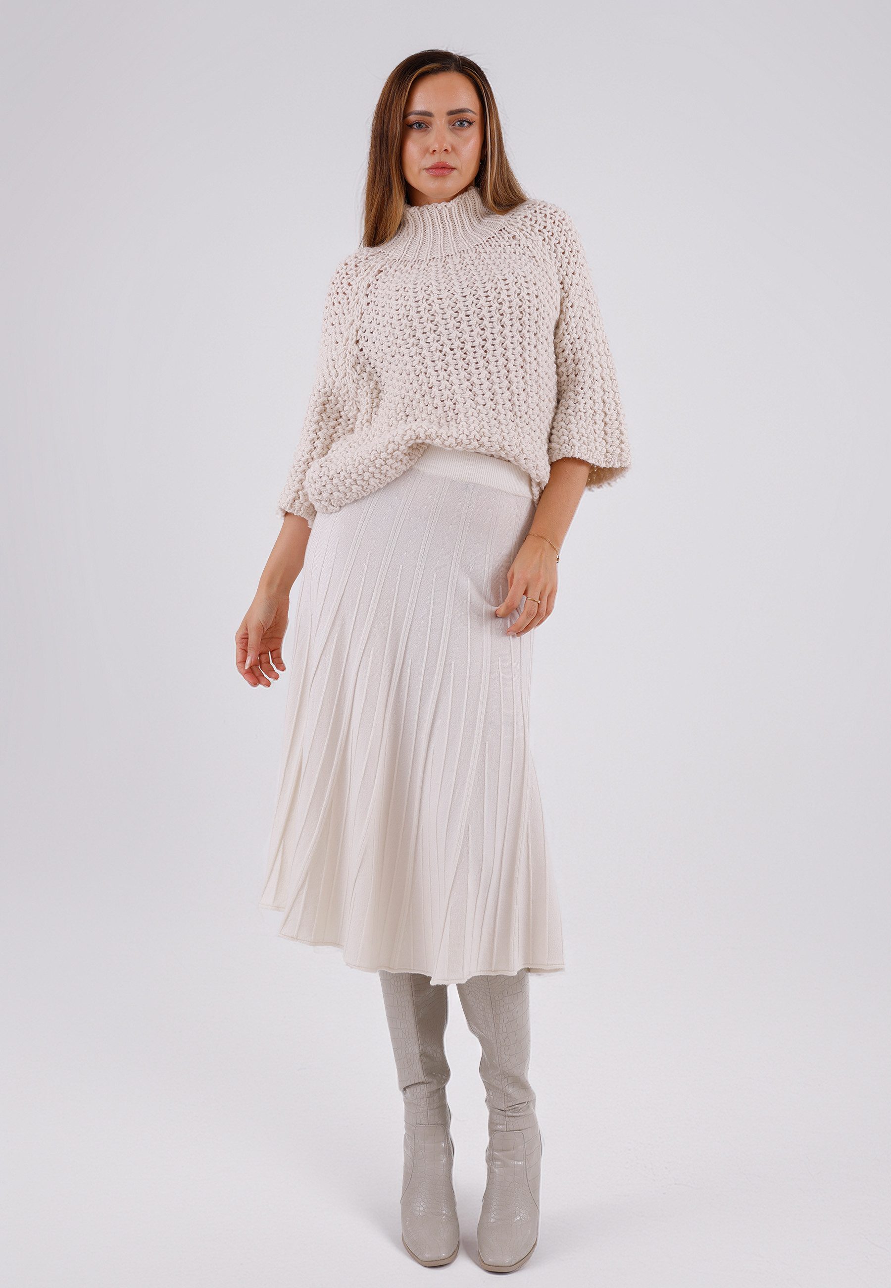 YC Fashion & Style Strickrock Eleganter Midirock aus Feinstrick - elastisch günstig online kaufen