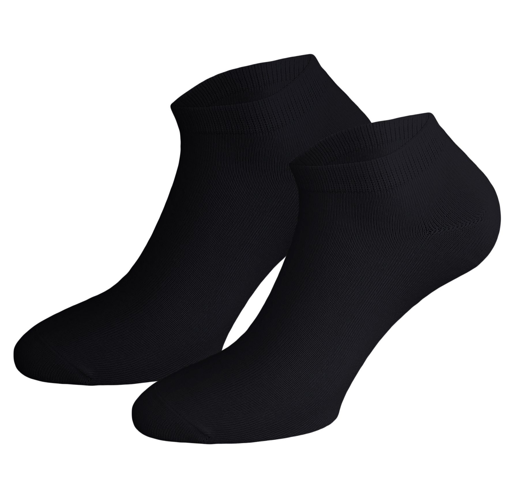 Sockenhimmel Sneakersocken Socken für Damen leichte Sommersocken kurze Sportsocken in Basic Farben (10 Paar) maschinengekettelte Naht (sehr flach) Schwarz
