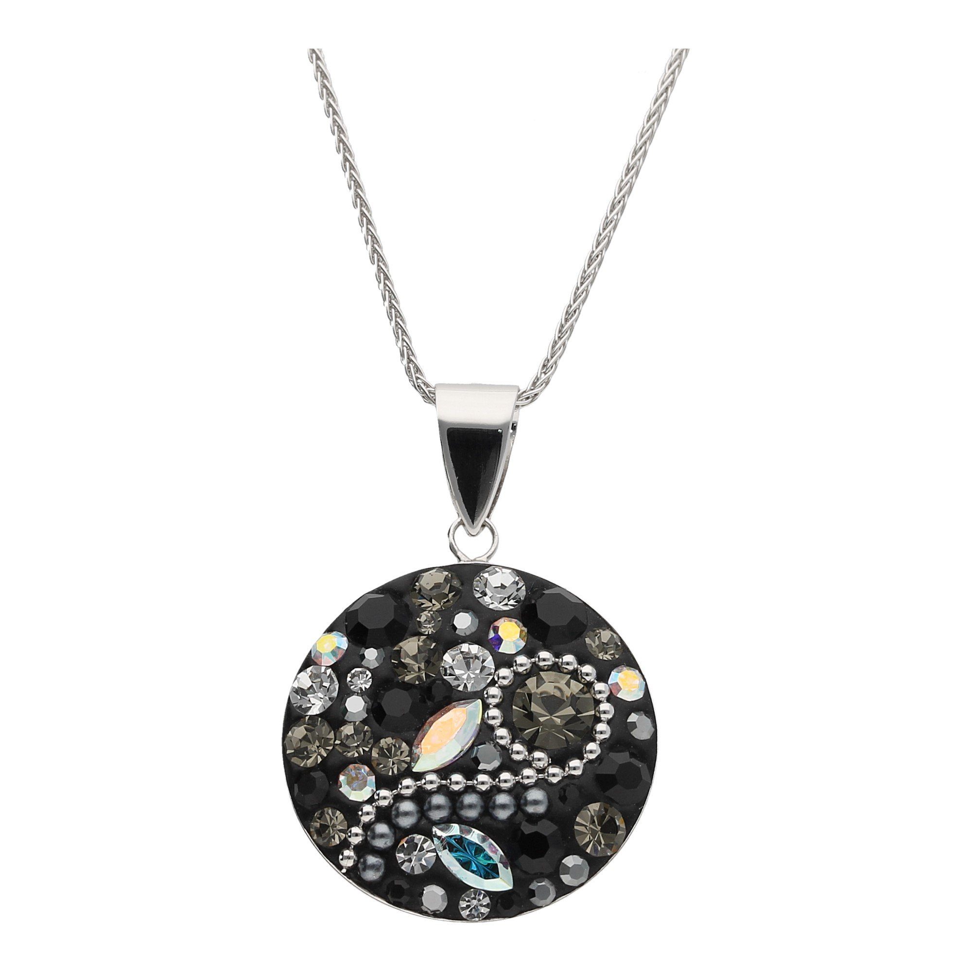Damen Schmuck Smart Jewel Kette mit Anhänger farbige Kristallsteine, Silber 925/-