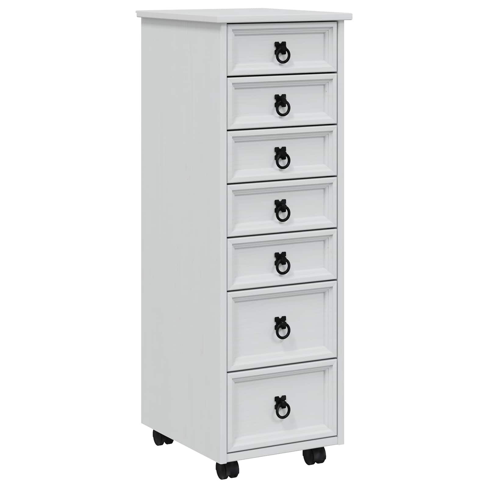 vidaXL Schranksystem Rollcontainer mit Schubladen CORONA Weiß (1-St)