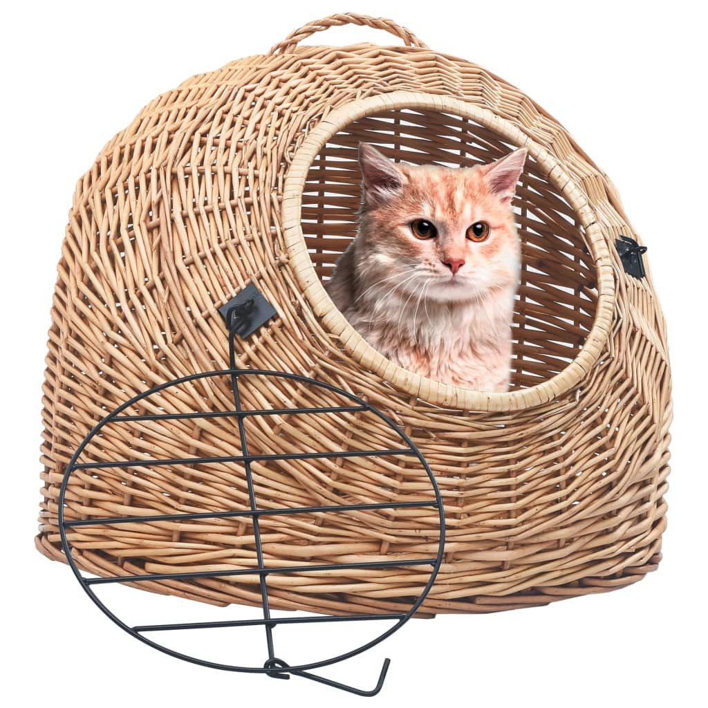 vidaXL Tiertransportbox 60 x 45 x 45 cm Katzen-Transportkorb 60x45x45 cm Natürliche Weide