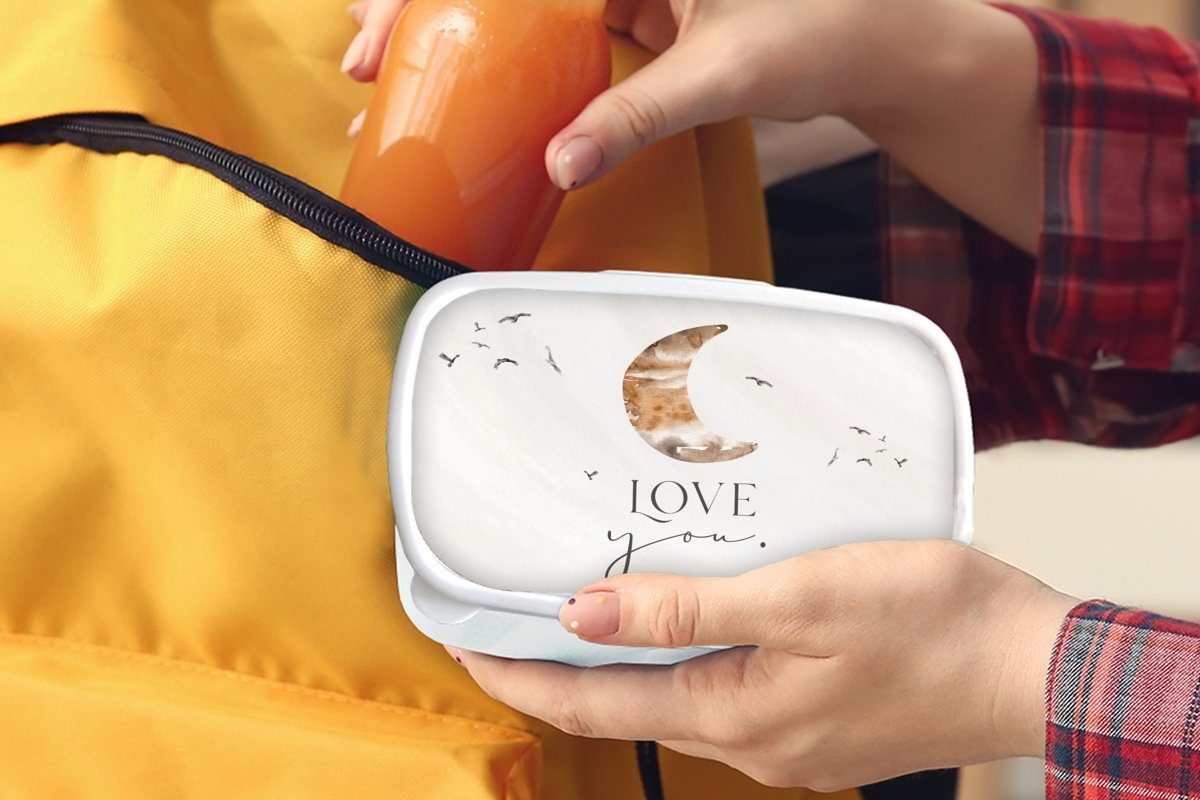 MuchoWow Lunchbox Zitate - Erwachsene, weiß - Jungen - Brotdose, Liebe - Jungs Mädchen Kinder -, Sprichwörter (2-tlg), Brotbox und - für für dich Kunststoff, und Mädchen Kinder