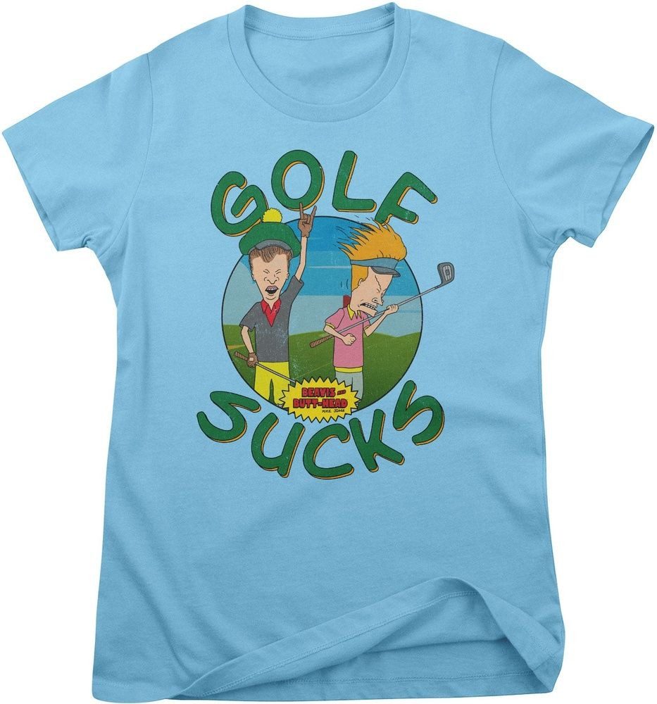 BEAVIS and BUTT-HEAD T-Shirt Golf Sucks Girly Tee