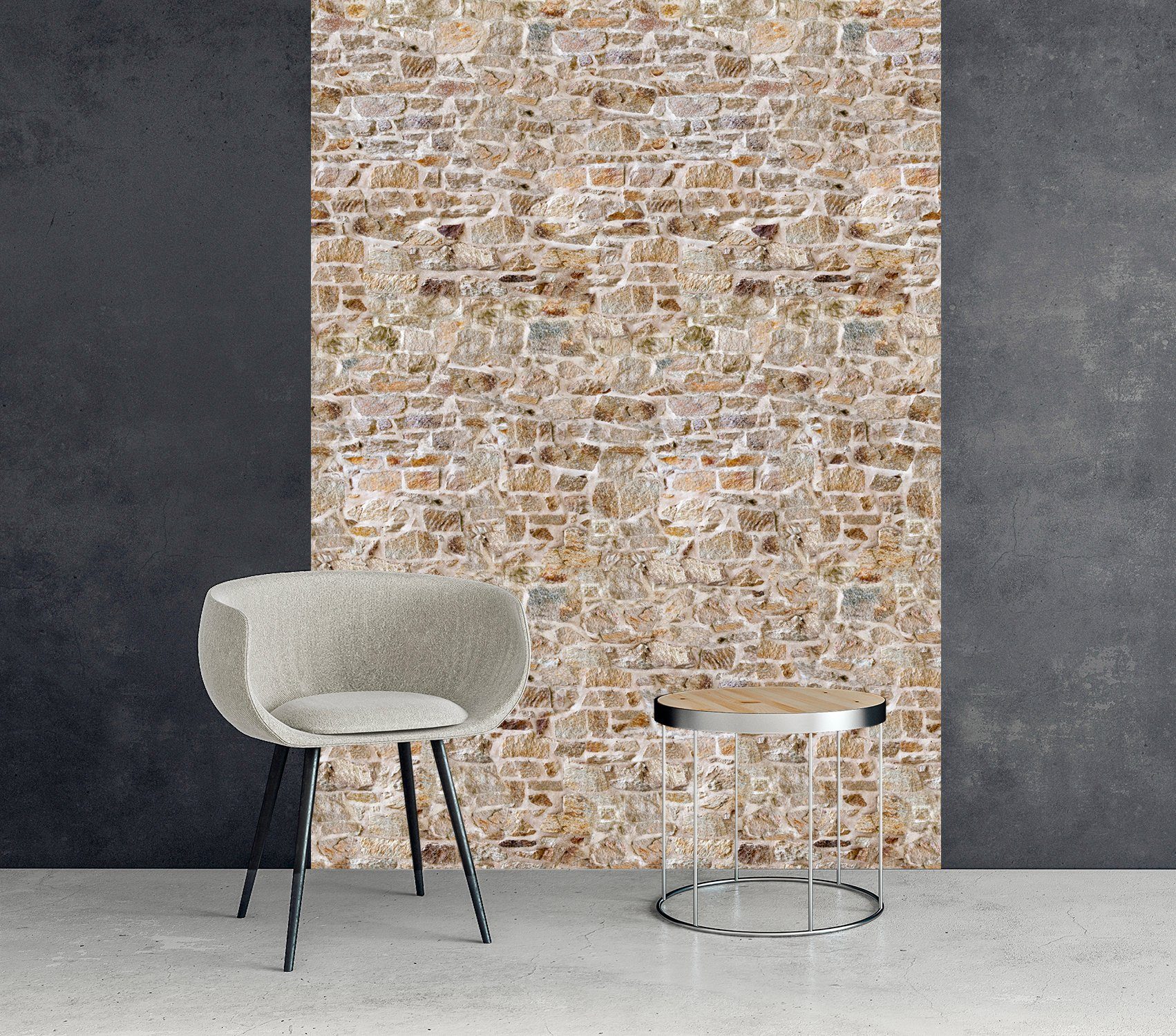 queence Vinyltapete Abdullah, glatt, Steinoptik, 90x250cm, günstig online kaufen