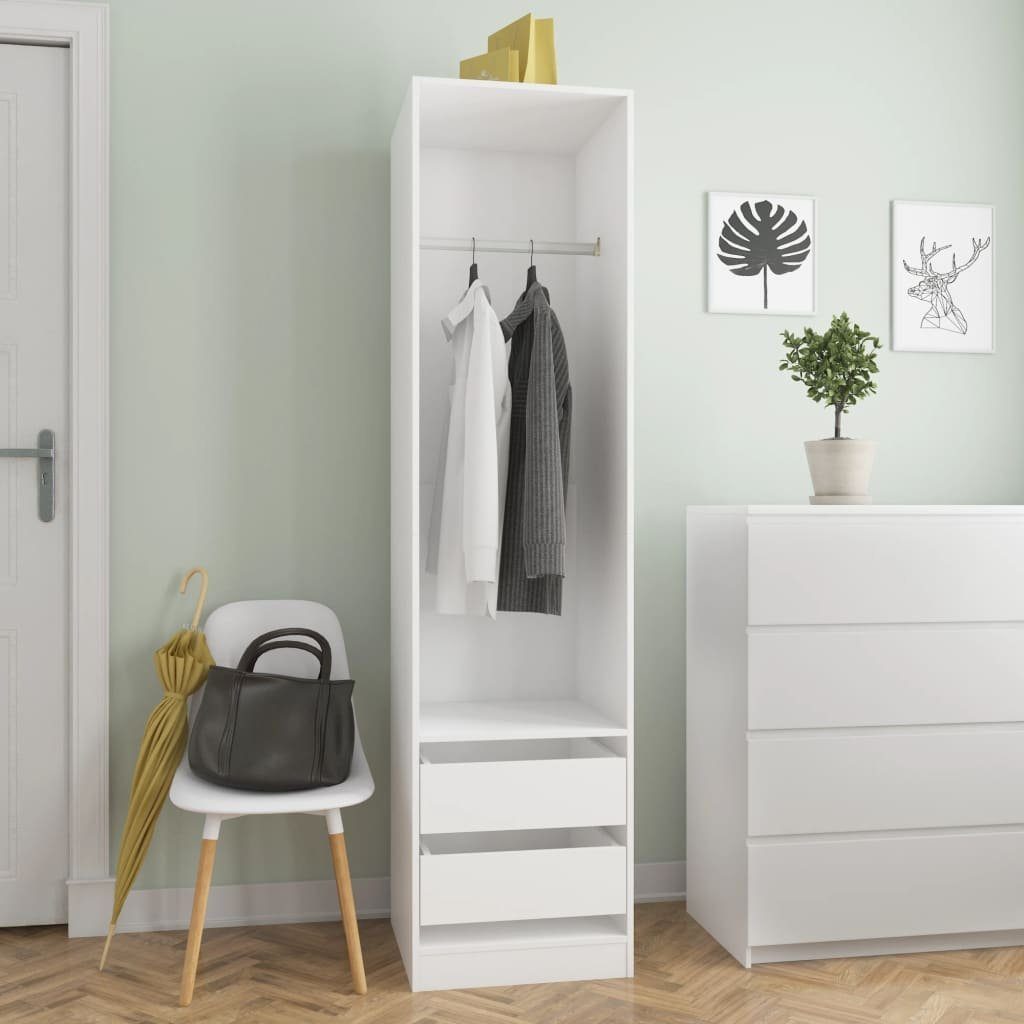 vidaXL Kleiderschrank Kleiderschrank mit Schubladen Weiß 50x50x200 cm Holzwerkstoff (1-St) | Kleiderschränke