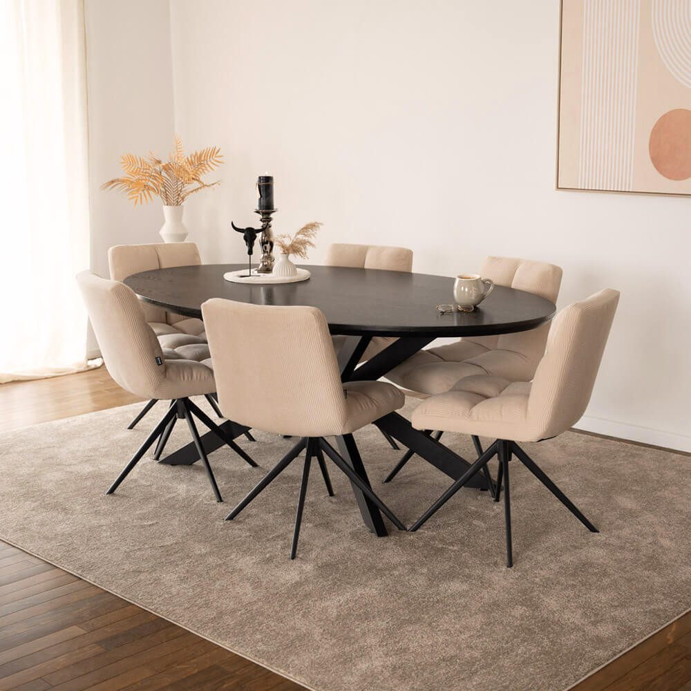 HOME DELUXE Esstisch Oval AVENTIS inkl. Sternfuß 200 x 120 cm günstig online kaufen