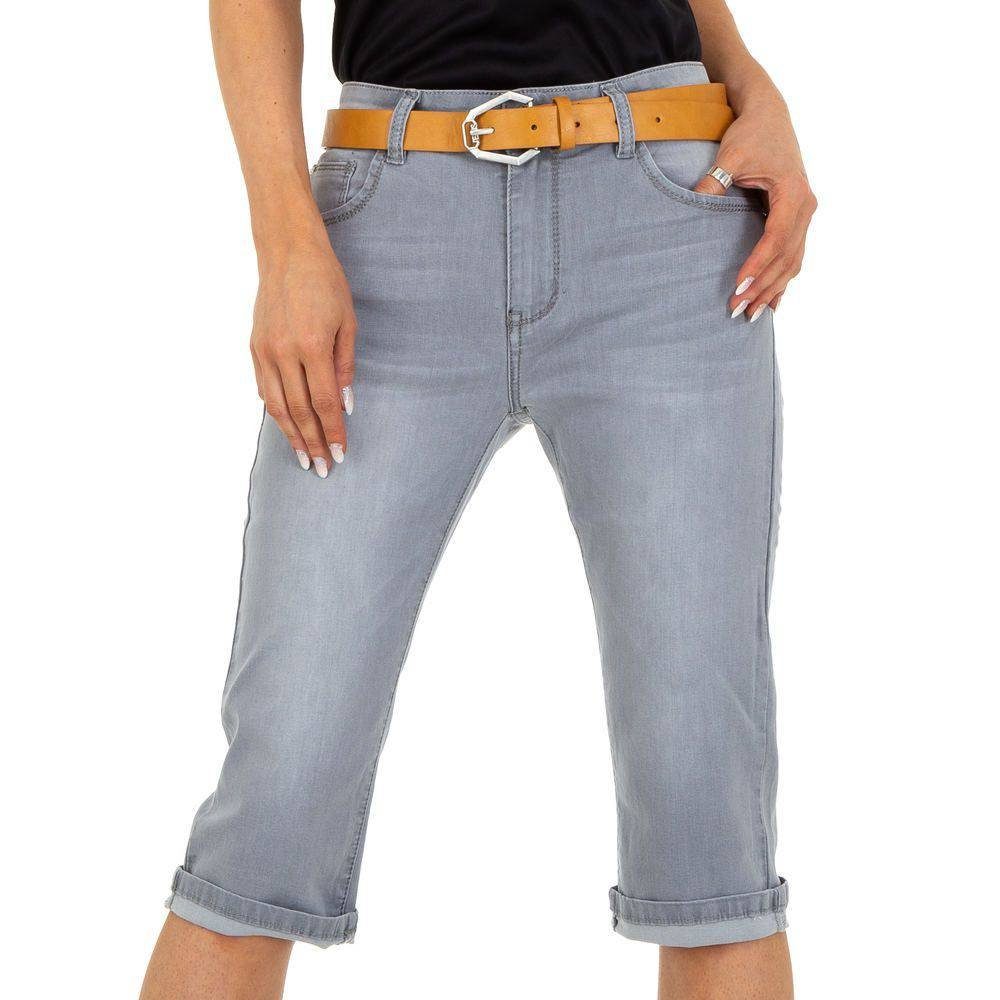Ital-Design Caprijeans »Damen« Jeansstoff Capri-Jeans in Grau online kaufen  | OTTO