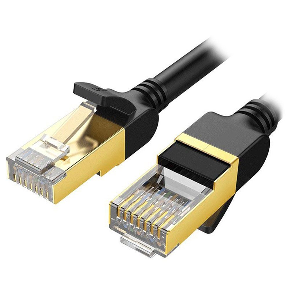 Bolwins G31 Bolwins 1m CAT7 Netzwerk LAN Kabel Patchkabel RJ45 St auf RJ45  St für TV PC Router LAN-Kabel, (100 cm)