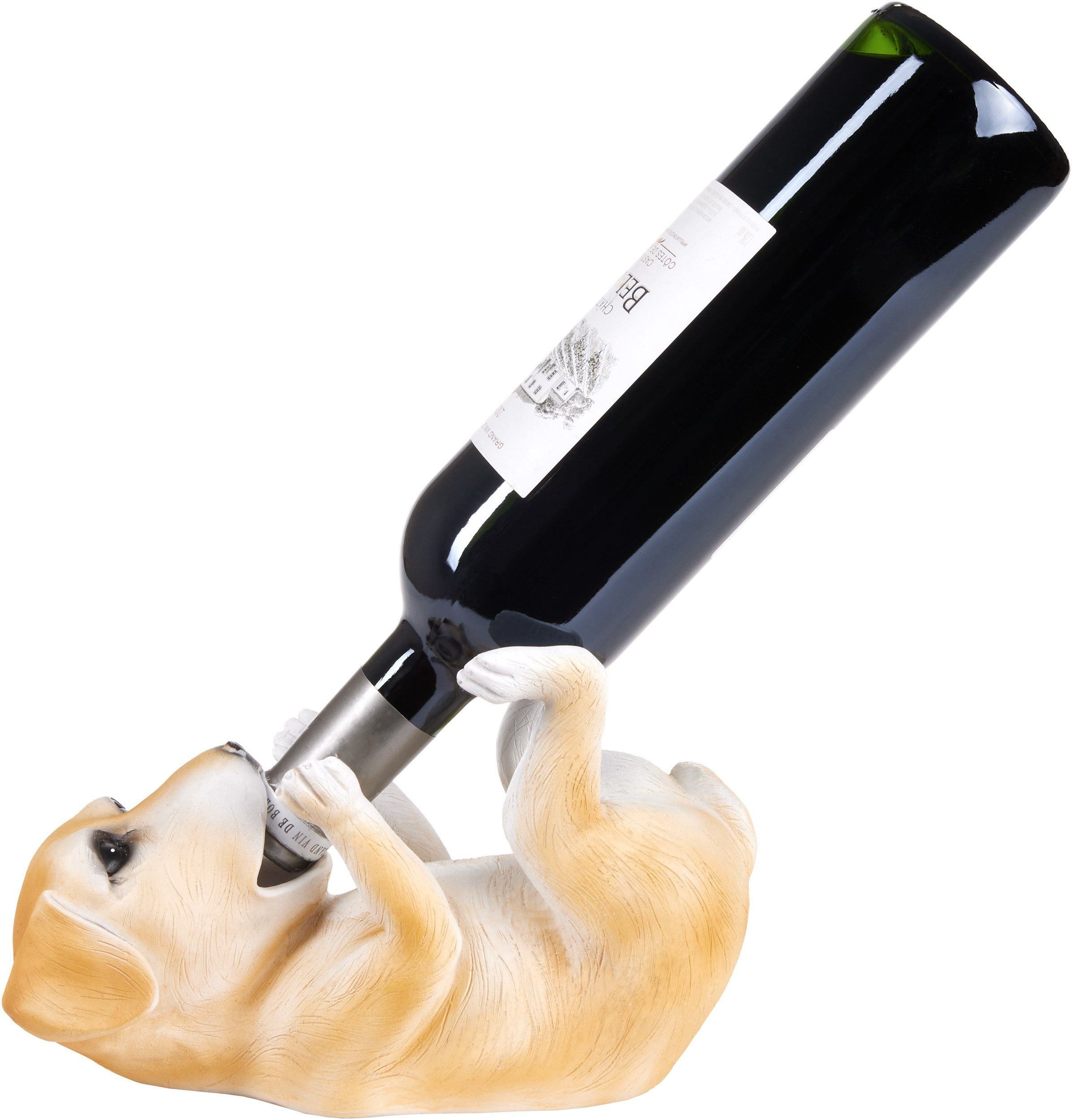 Weinflaschenhalter Golden Retriever - Durstiger Hund - Flaschenhalter Trinkende Tiere