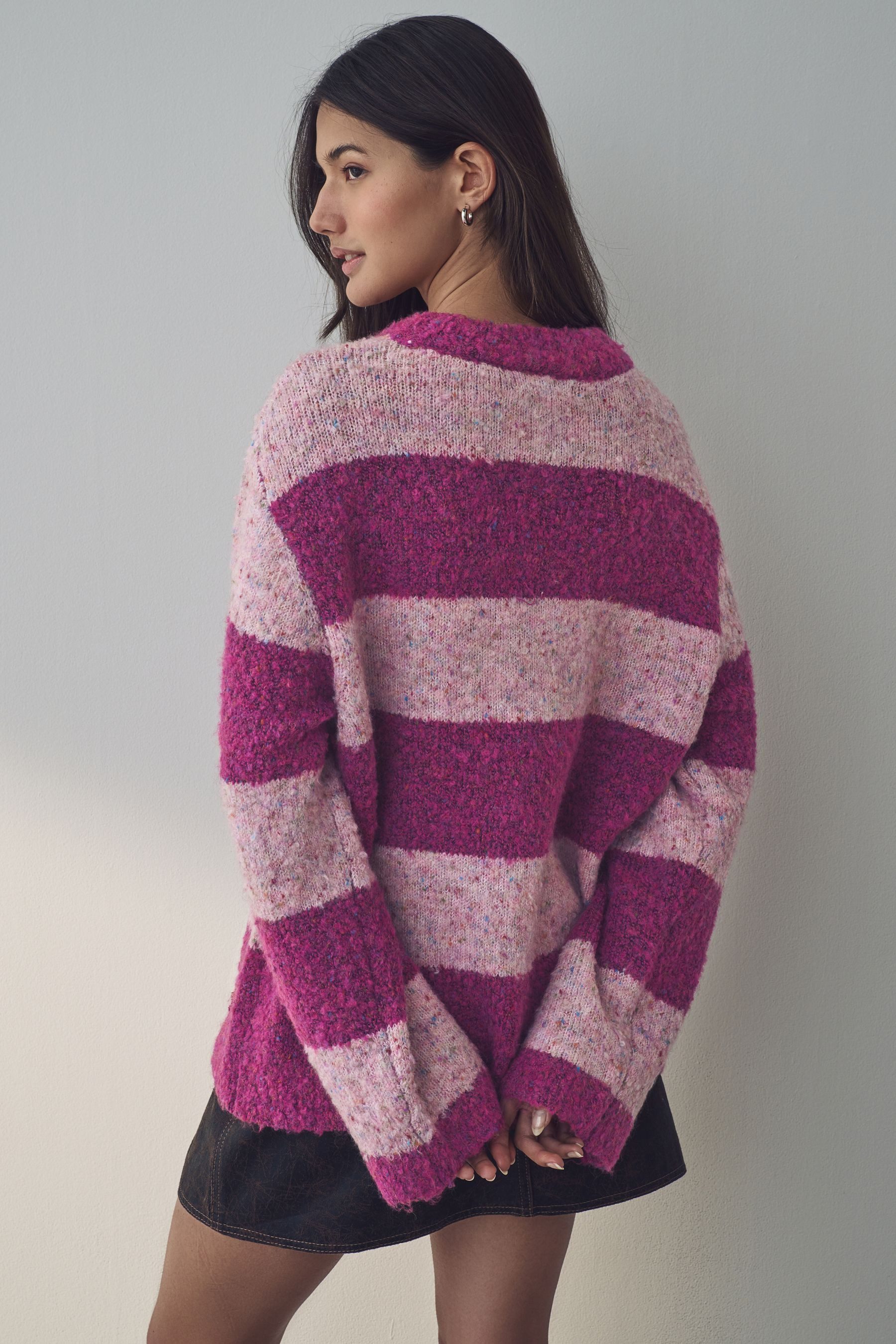 Next Rundhalspullover Strickpullover in Bouclé mit günstig online kaufen