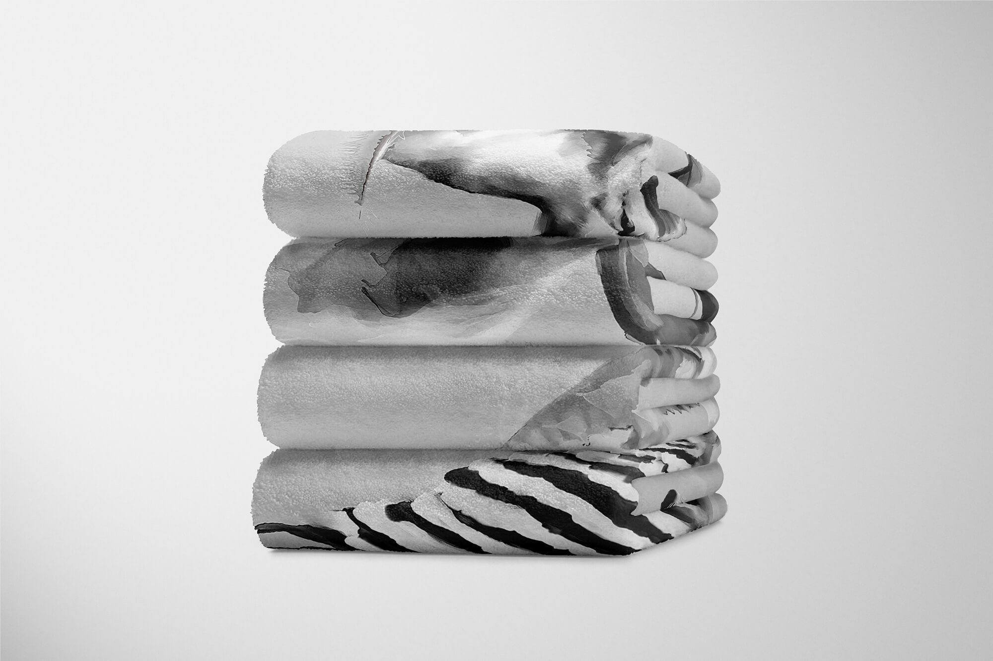 Sinus Art Saunatuch Handtuch Handtücher Baumwolle-Polyester-Mix (1-St), Seepferdchen Motiv, Strandhandtuch Grau Handtuch Kuscheldecke