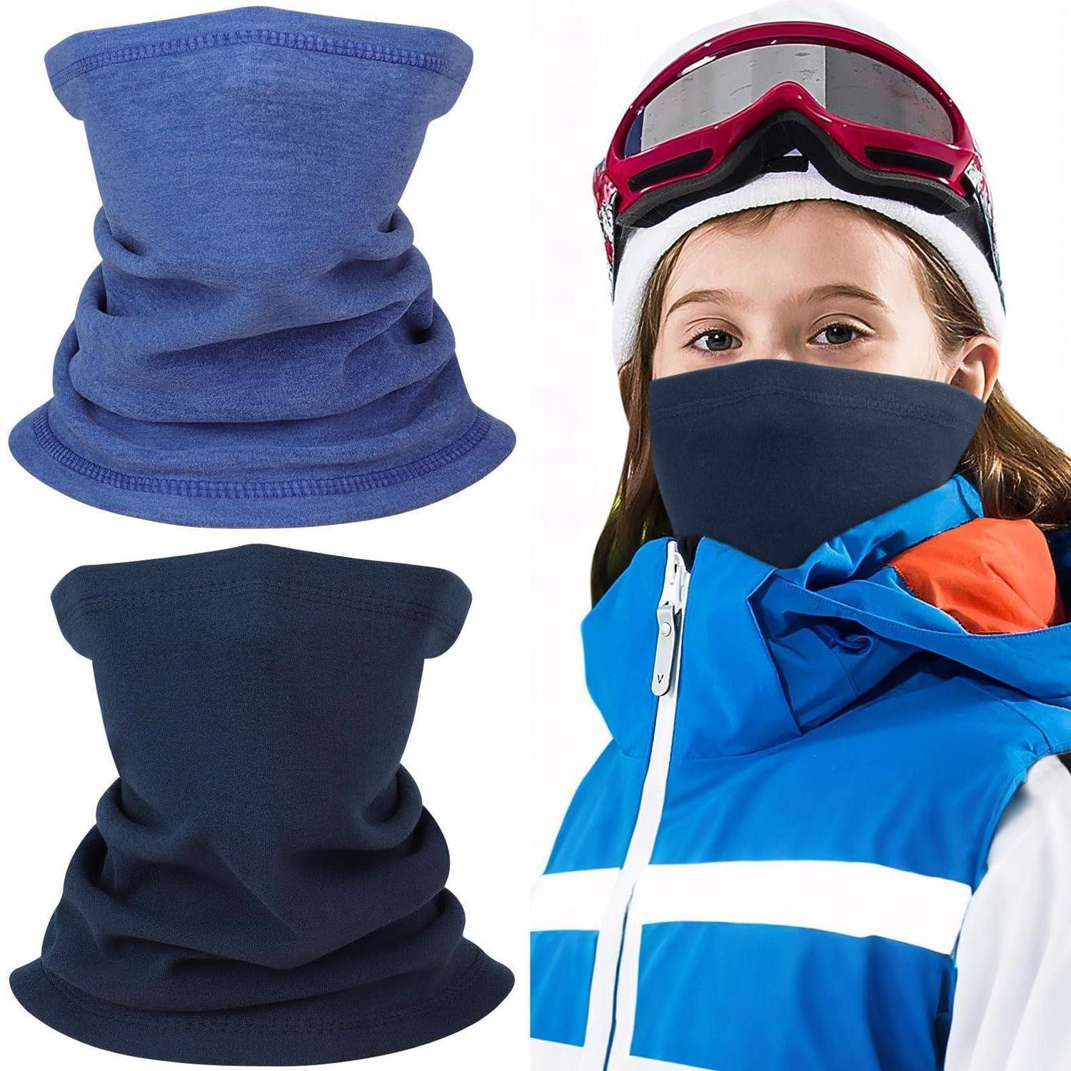LuxusKollektion Multifunktionstuch Schlauchschal Kinder Fleece Winddicht Halswärmer 2-tlg, (2-St)
