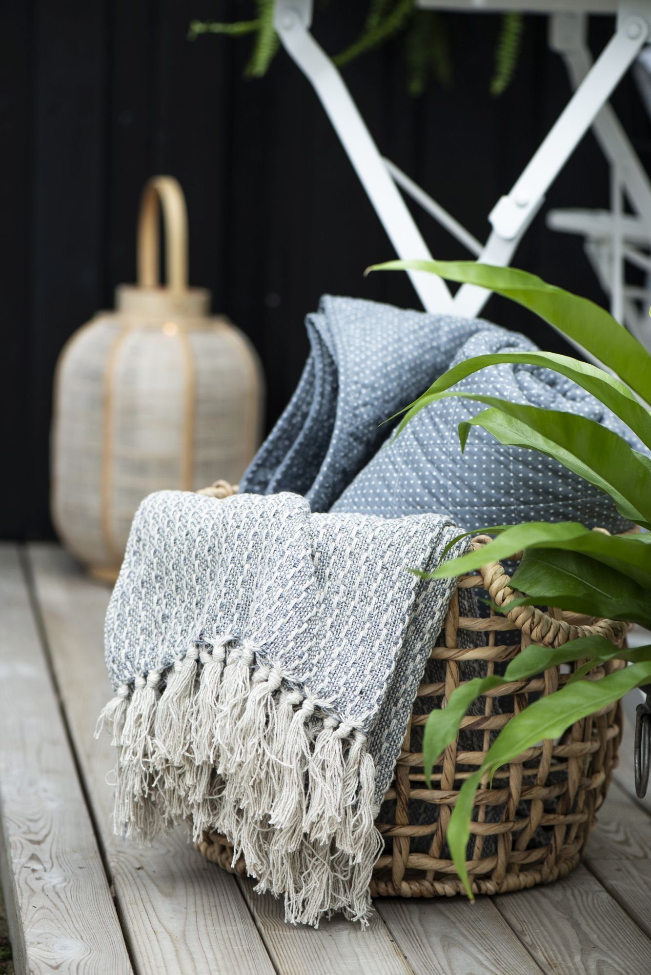 Wohndecke Decke Plaid Kuscheldecke Wohndecke Blau Creme 130x160cm Ib Laursen, Ib Laursen