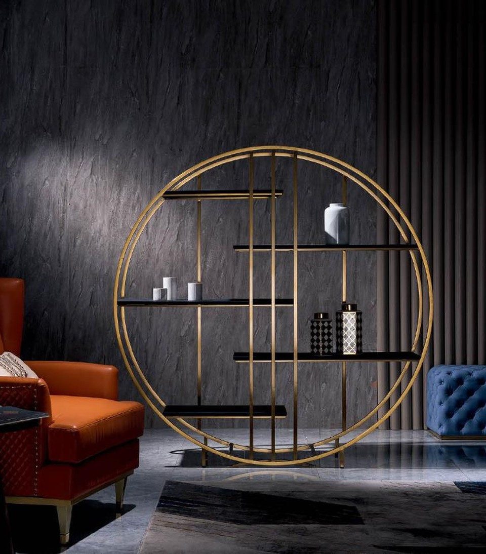 Xlmoebel Raumteiler XLMOEBEL Trennwand aus Metall in Gold, elegantes Design, Made in Europa