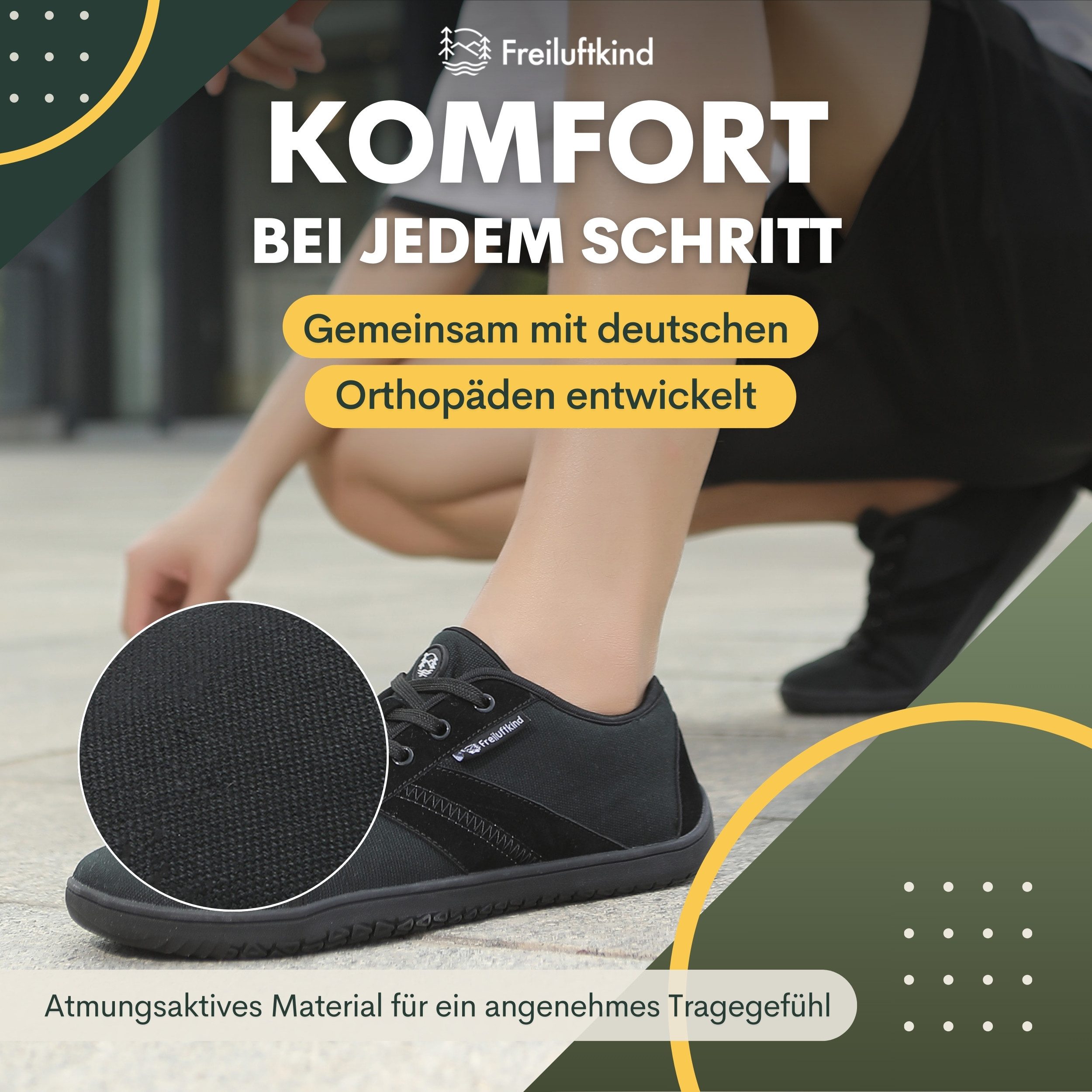 Freiluftkind Baker – gesunde Barfußschuhe Sneaker - Entlasten Füße & Gelenk günstig online kaufen