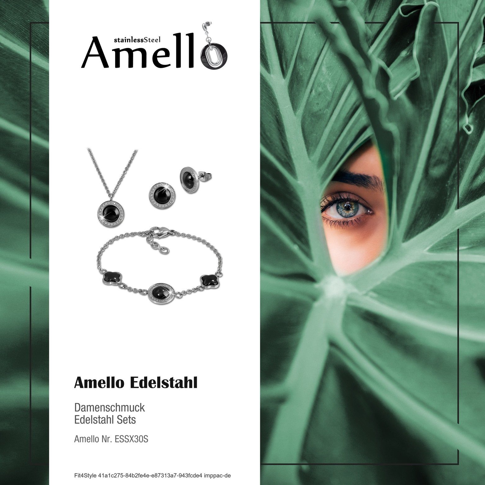 Amello Schmuckset Amello Edelstahlschmuckset Keramik Rund günstig online kaufen