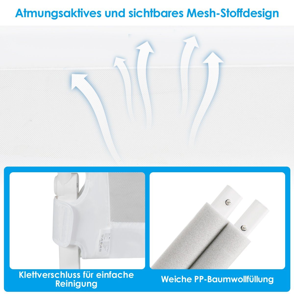 COSTWAY Bettschutzgitter Bettgitter, Babybettgitter, 105 x günstig online kaufen