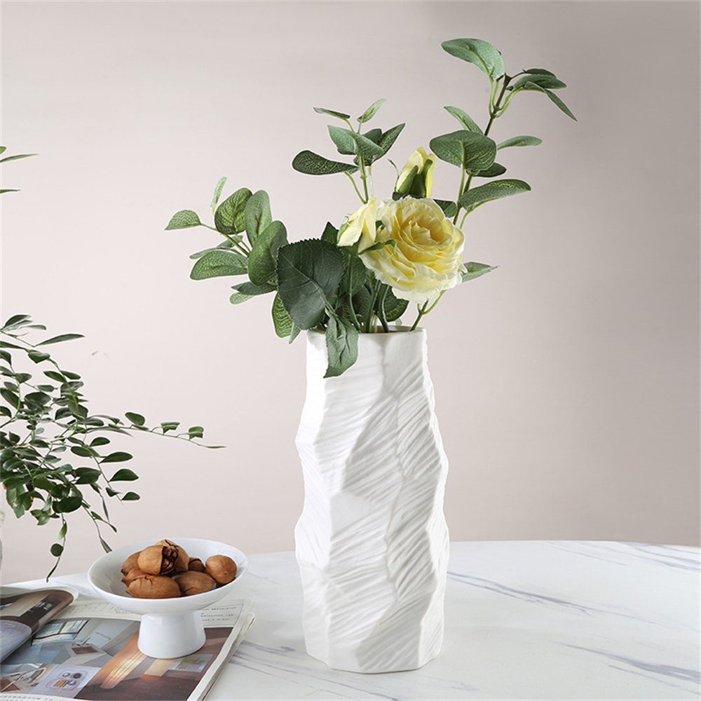 Rouemi Dekovase Keramische Vase, Weiße einfache Dekovase, Home Decorative Ornament weiß-B