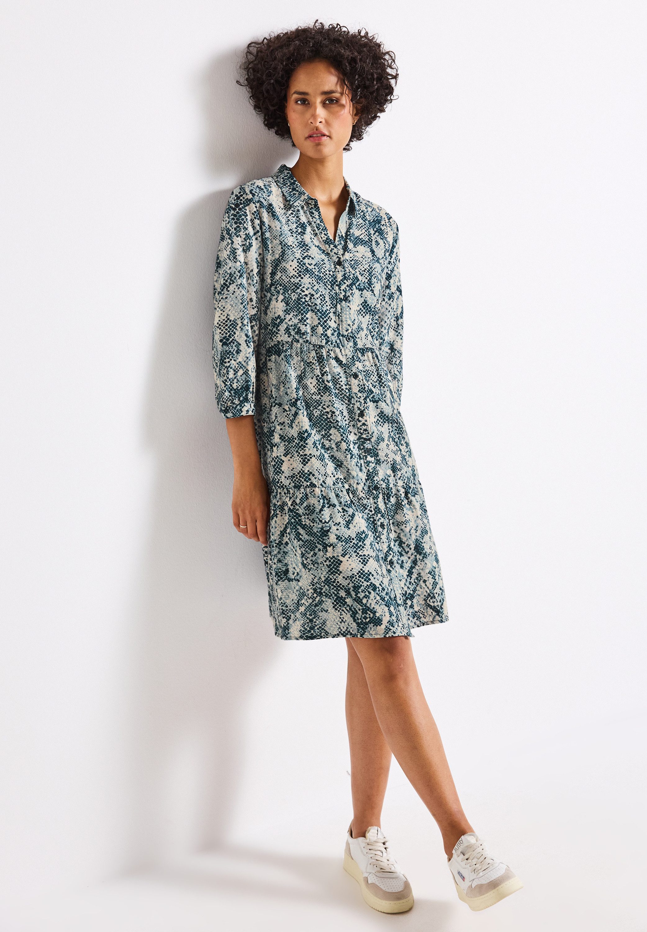 STREET ONE Tunikakleid mit Snake Print und Volants günstig online kaufen