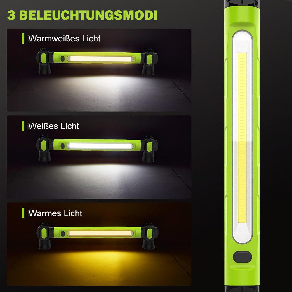 AFKSMILE LED Arbeitsleuchte LED Arbeitsleuchte mit Magnet & Haken, Werkstattlampe 3000LM, IP54 Wasserdicht für Auto-Reparatur, Camping, Baustelle, Garage – Bild 4 von 5