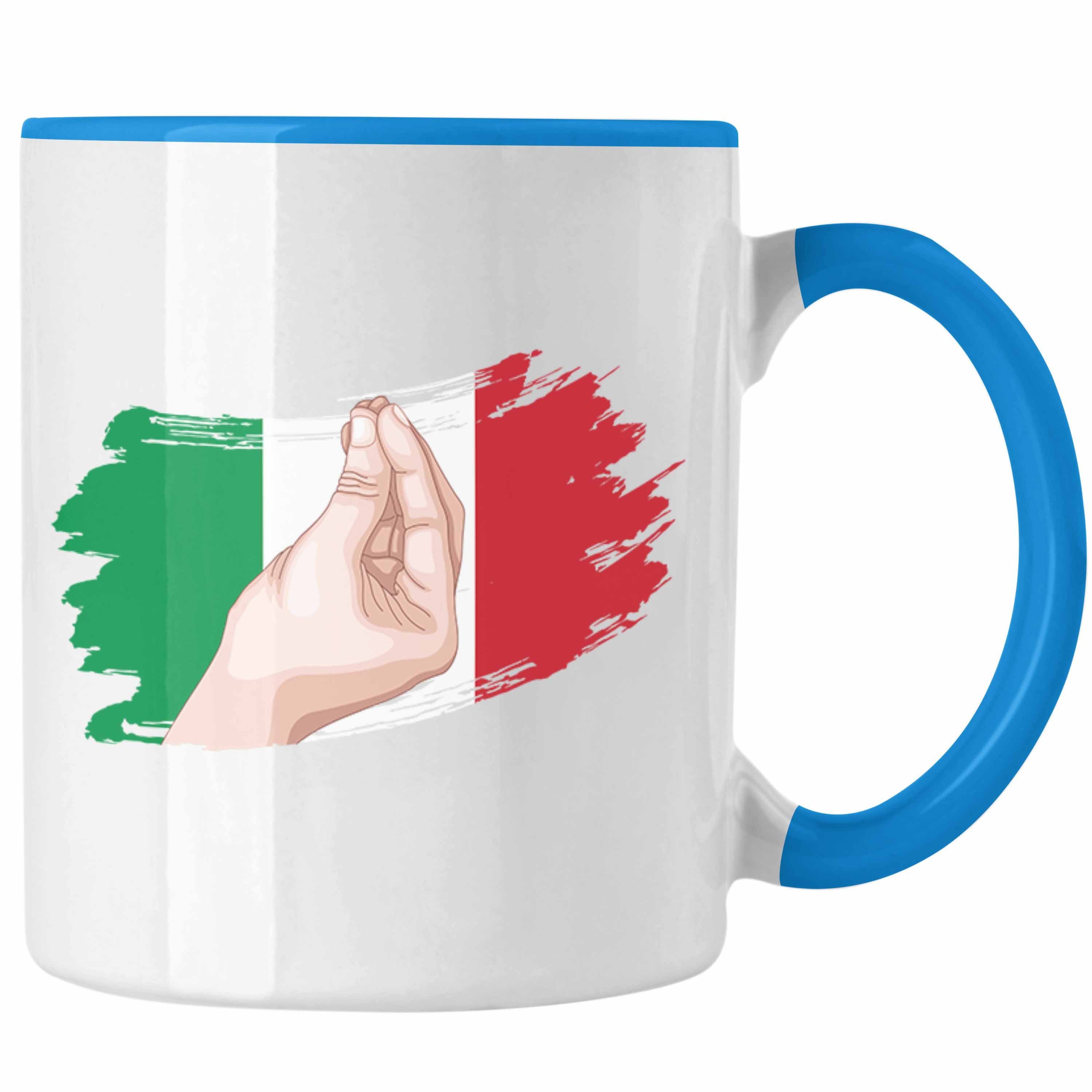 Trendation Tasse Italien Tasse Lustiges Geschenk für Italiener Urlaub Rom Blau