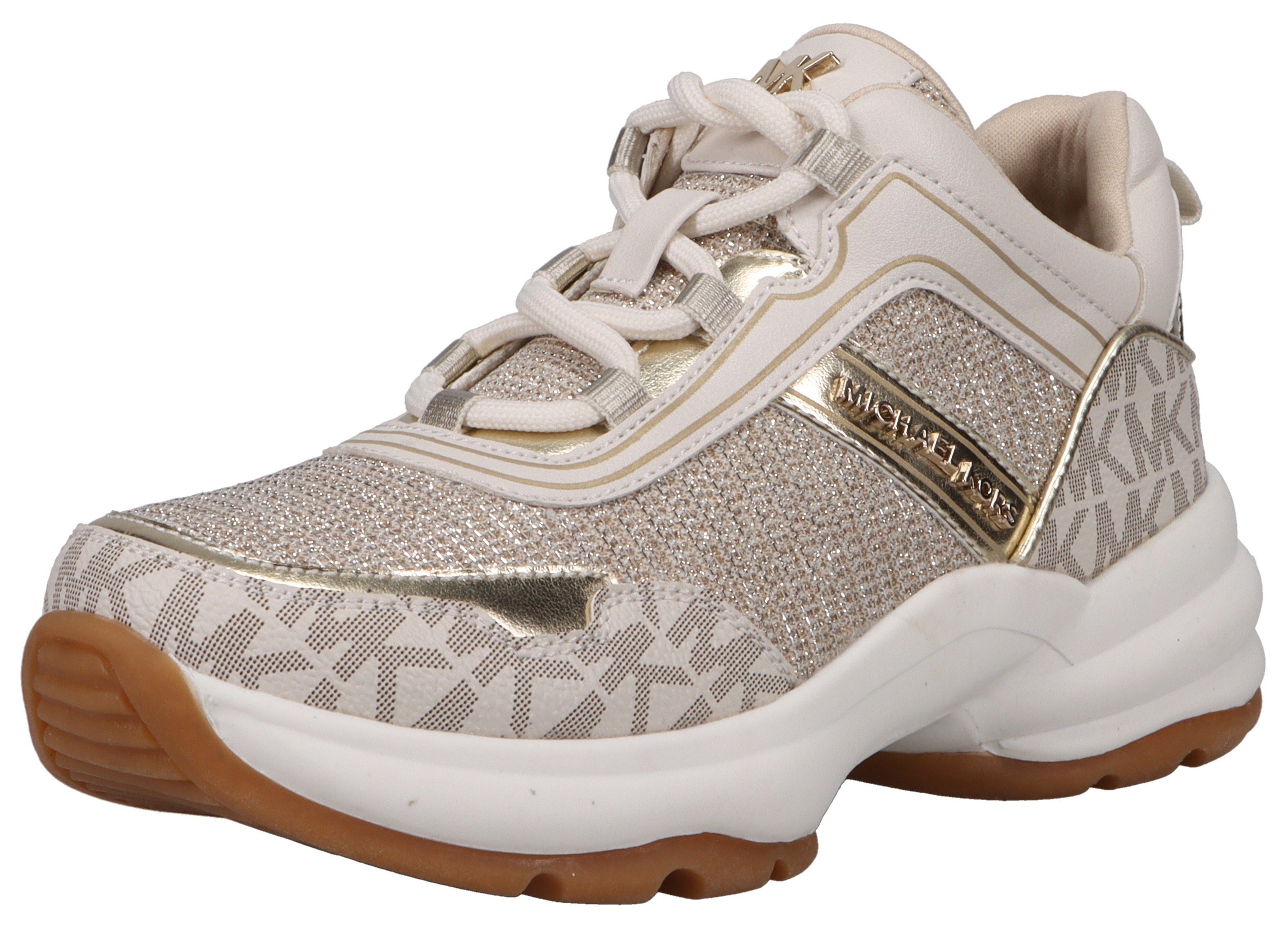 MICHAEL KORS KIDS Plateausneaker OLYMPIA Sneaker mit Metallic Effekt, Freizeitschuh, Halbschuh, Schnürschuh