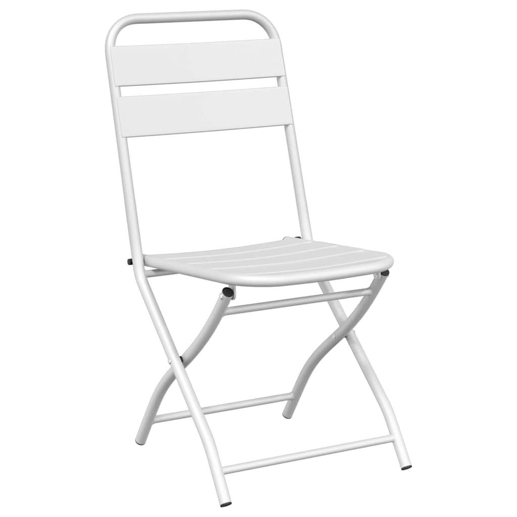 vidaXL Gartenlounge-Set Bistrogarnitur 3 stk. Weiß Stahl, (3-tlg)