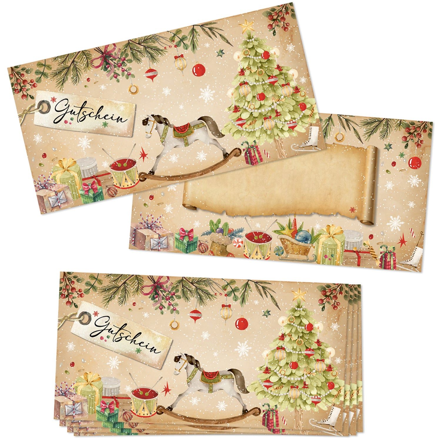 Logbuch-Verlag Dekofigur 10 Gutscheine Weihnachten Weihnachtsgutschein DIN günstig online kaufen