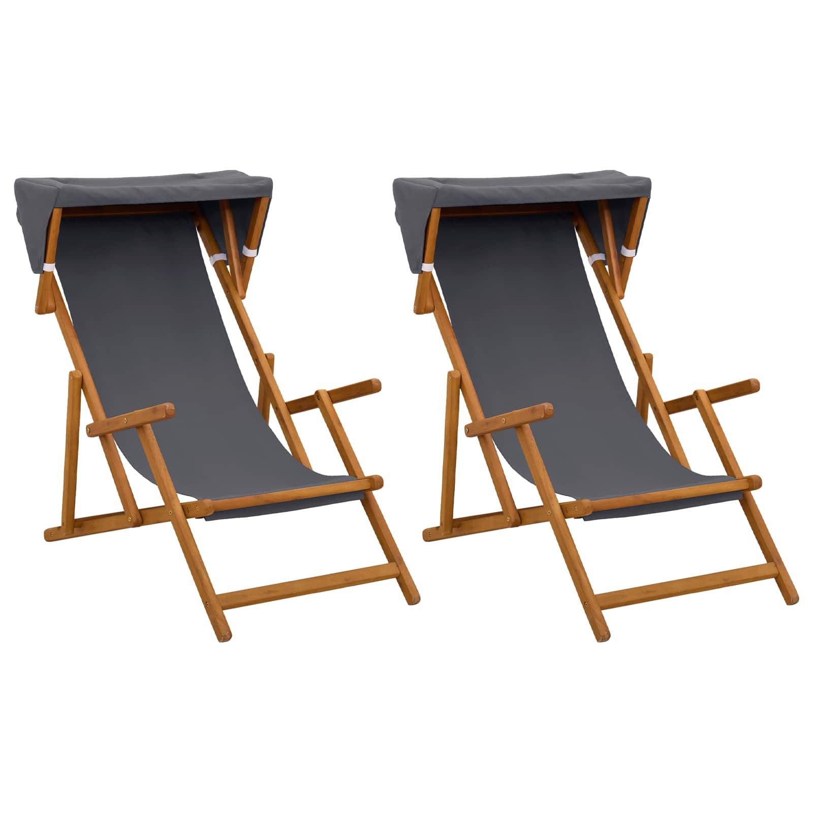 vidaXL Gartenlounge-Sessel 675 x 113 x 103 cm Liegestuhl 2 pcs 3 Position Massives Eukalyptus Hol