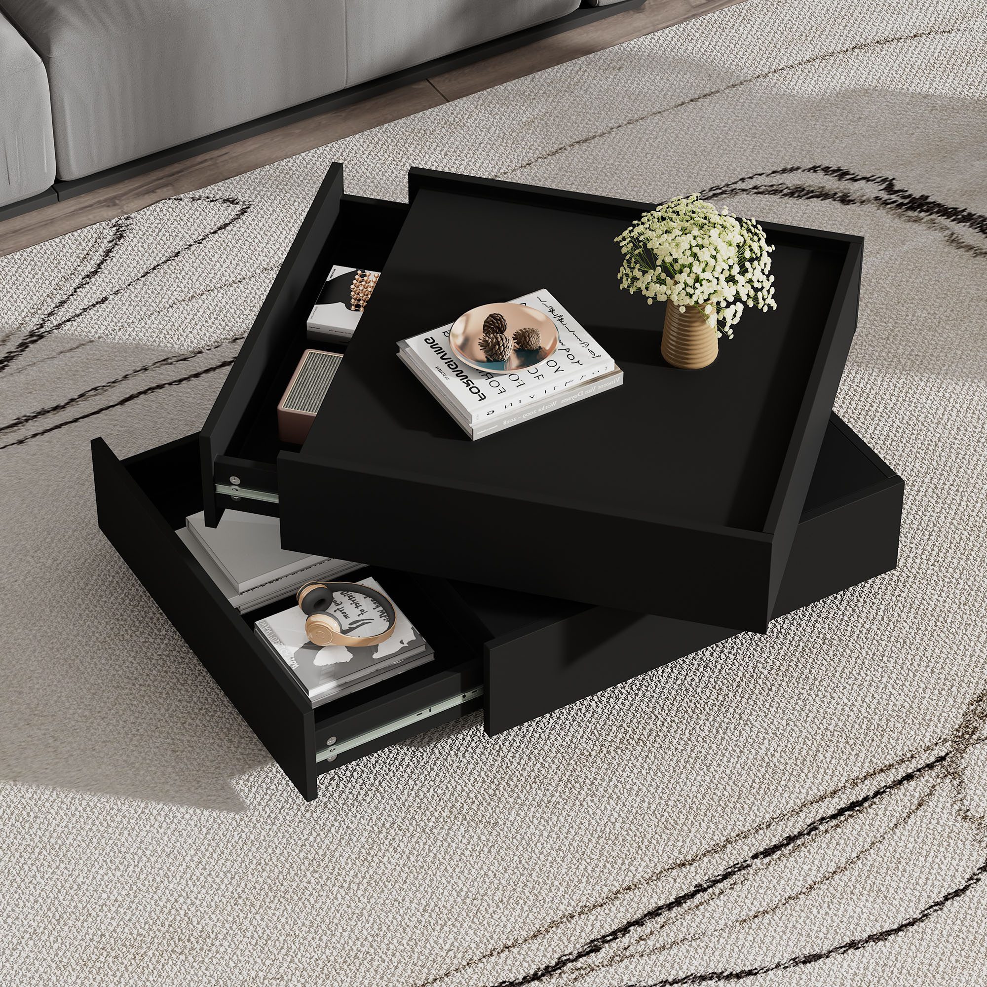 MODFU Couchtisch 360° drehbare Tischplatte (Satztisch, günstig online kaufen