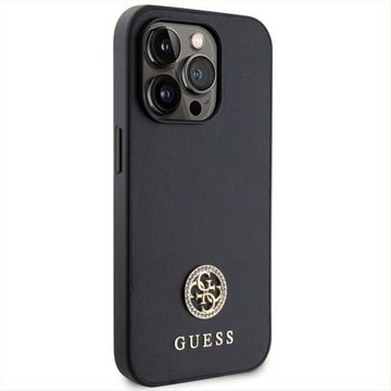 Guess Smartphone-Hülle Guess Apple iPhone 14 Pro Max Schutzhülle Case Strass Metal Logo Black