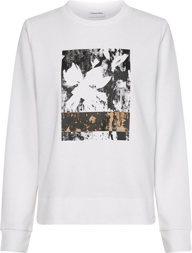 Calvin Klein Sweatshirt FLOWER PRINT LOGO SWEATSHIRT mit abstraktem  Frontdruck