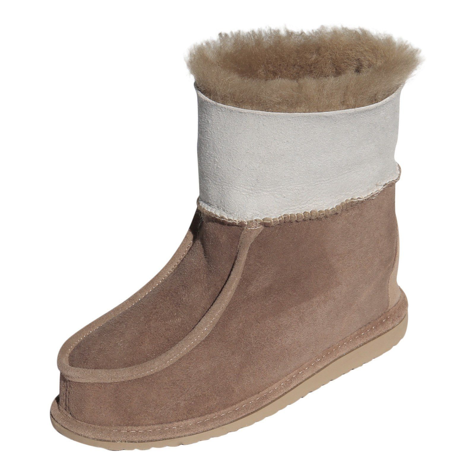 Hollert Hüttenschuhe Unisex Hausschuhe Adam Echtleder Merino Schaffell warm & atmungsaktiv