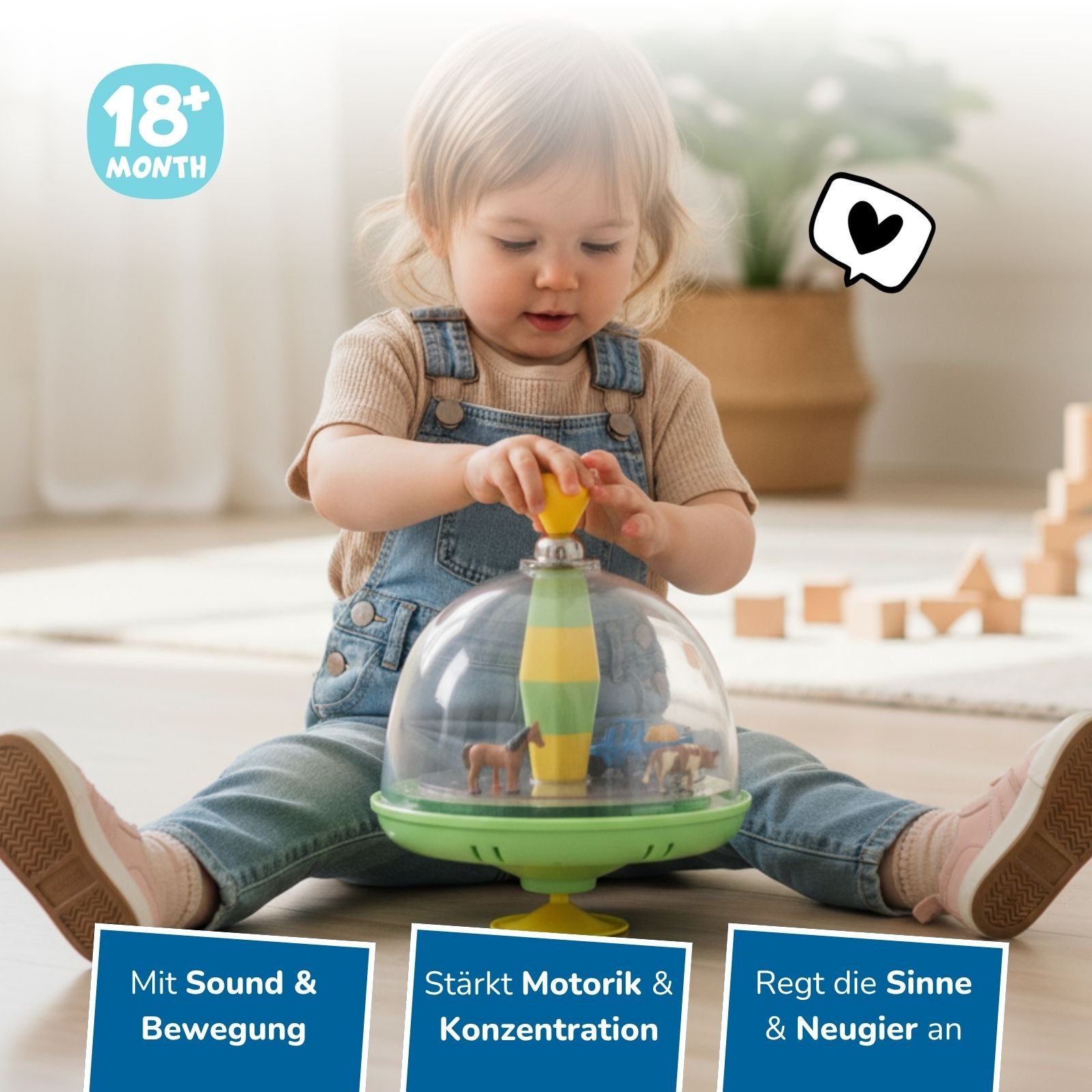 alldoro Brummkreisel Bauernhof-Panoramakreisel mit Sound für Kinder ab 18 M günstig online kaufen